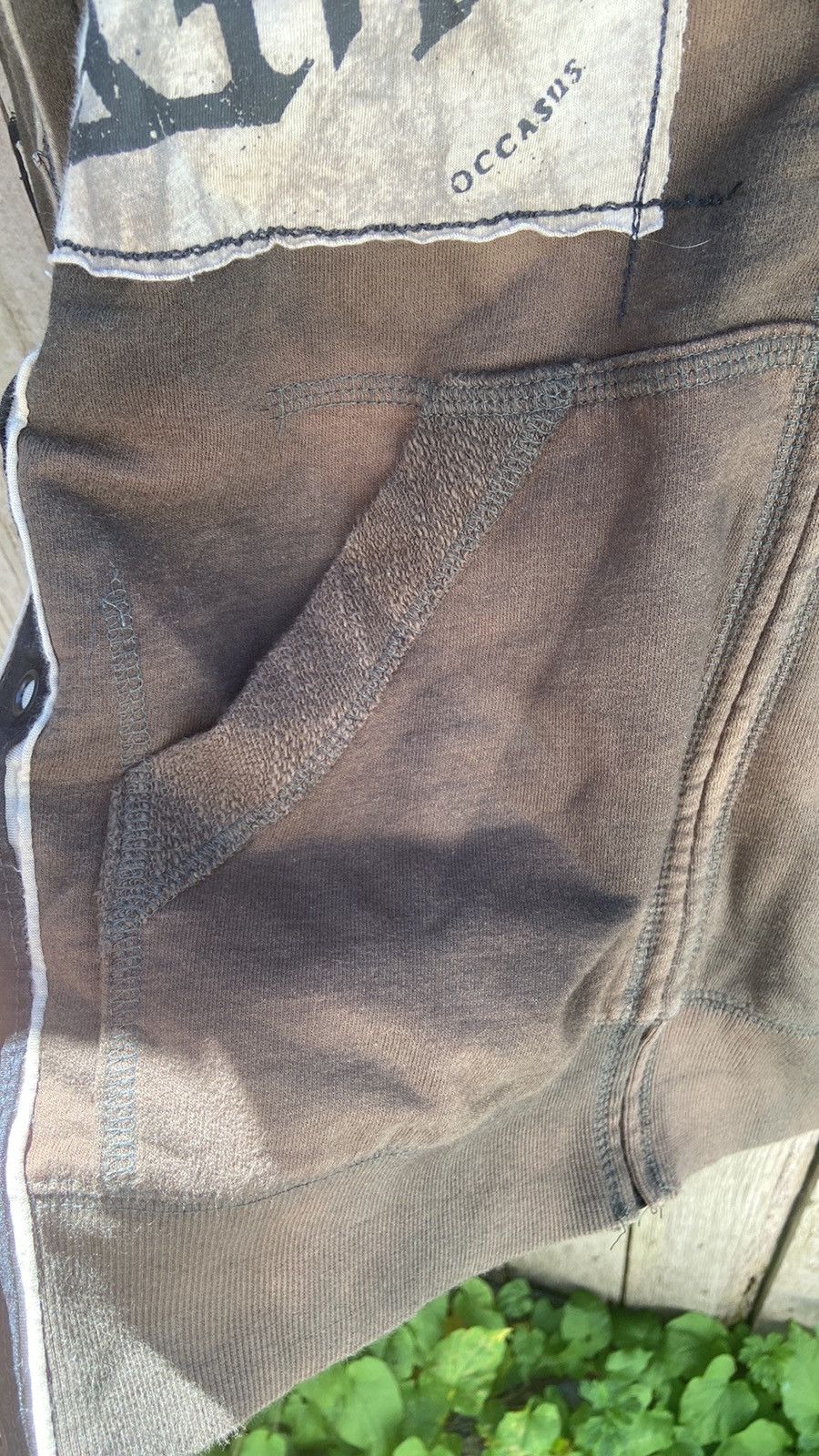 Salvage Y2K Salvage Brown and Black Distressed Patchwork Hoodie Size US M / EU 48-50 / 2 - 6 Thumbnail