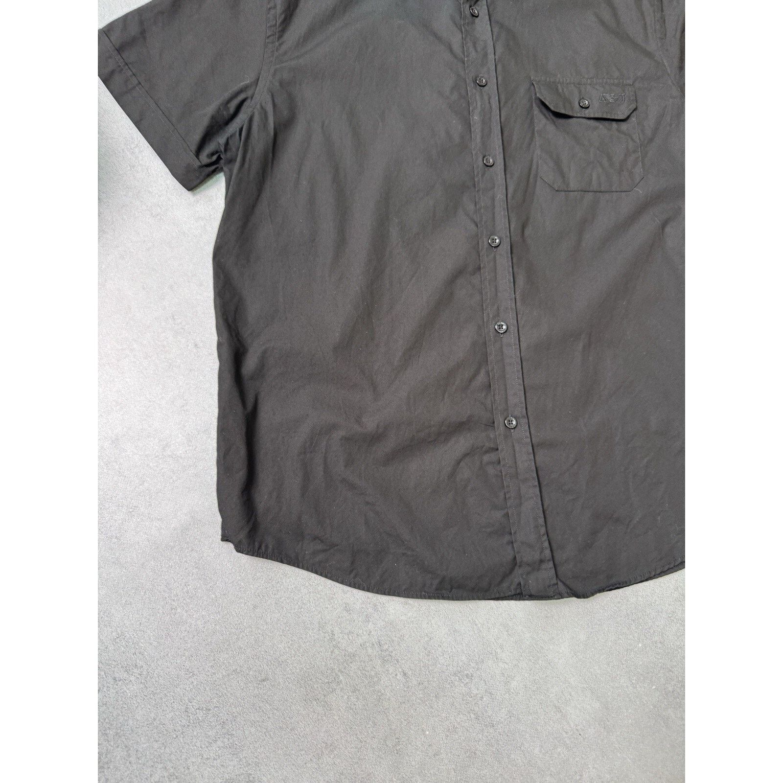 Armani × Armani Collezioni Vintage Armani Jeans Button up Short Sleeve Shirt Black Size US XL / EU 56 / 4 - 9 Thumbnail