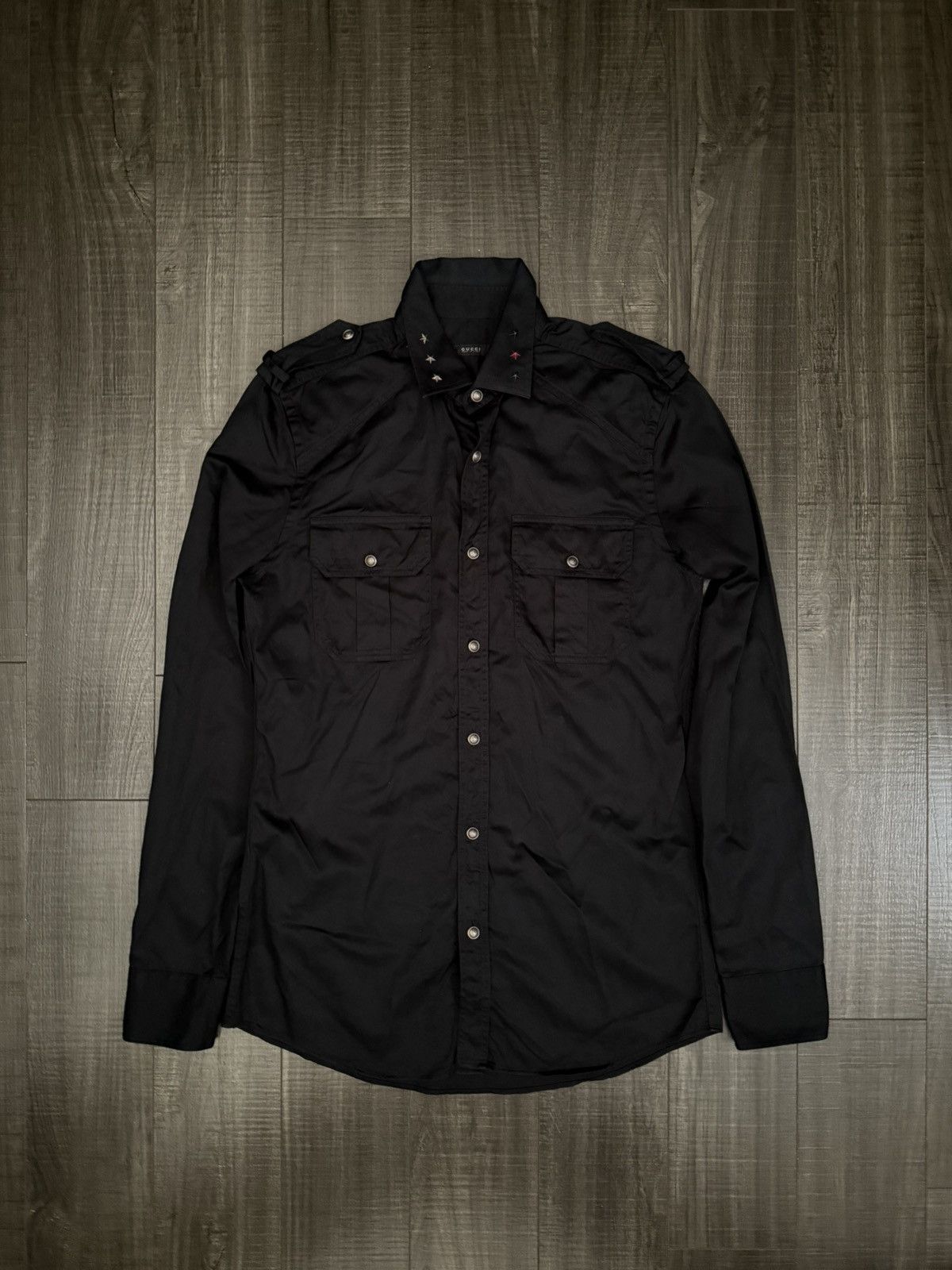 Gucci Gucci Star Studded Collar Button Up Shirt Size US M / EU 48-50 / 2 - 1 Thumbnail