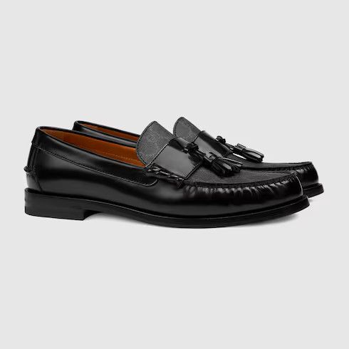 Gucci o1s1wg110225 Men's GG Loafer With Tassel in Black Size US 14 / EU 47 - 2 Thumbnail