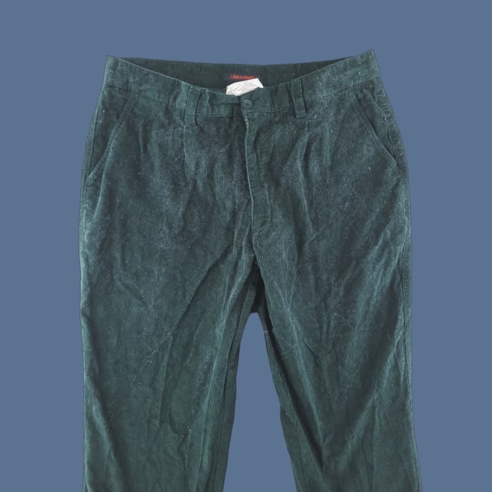 Vintage Linea Uomo Pants Mens 37x33 Green Corduroy Relaxed Fit Chino Cotton Vintage Size US 37 - 1 Thumbnail