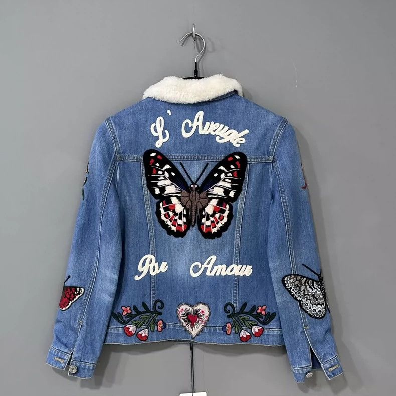Gucci Gucci Size 10 Heavy industry lambskin embroidered floral c Size US L / EU 52-54 / 3 - 2 Thumbnail