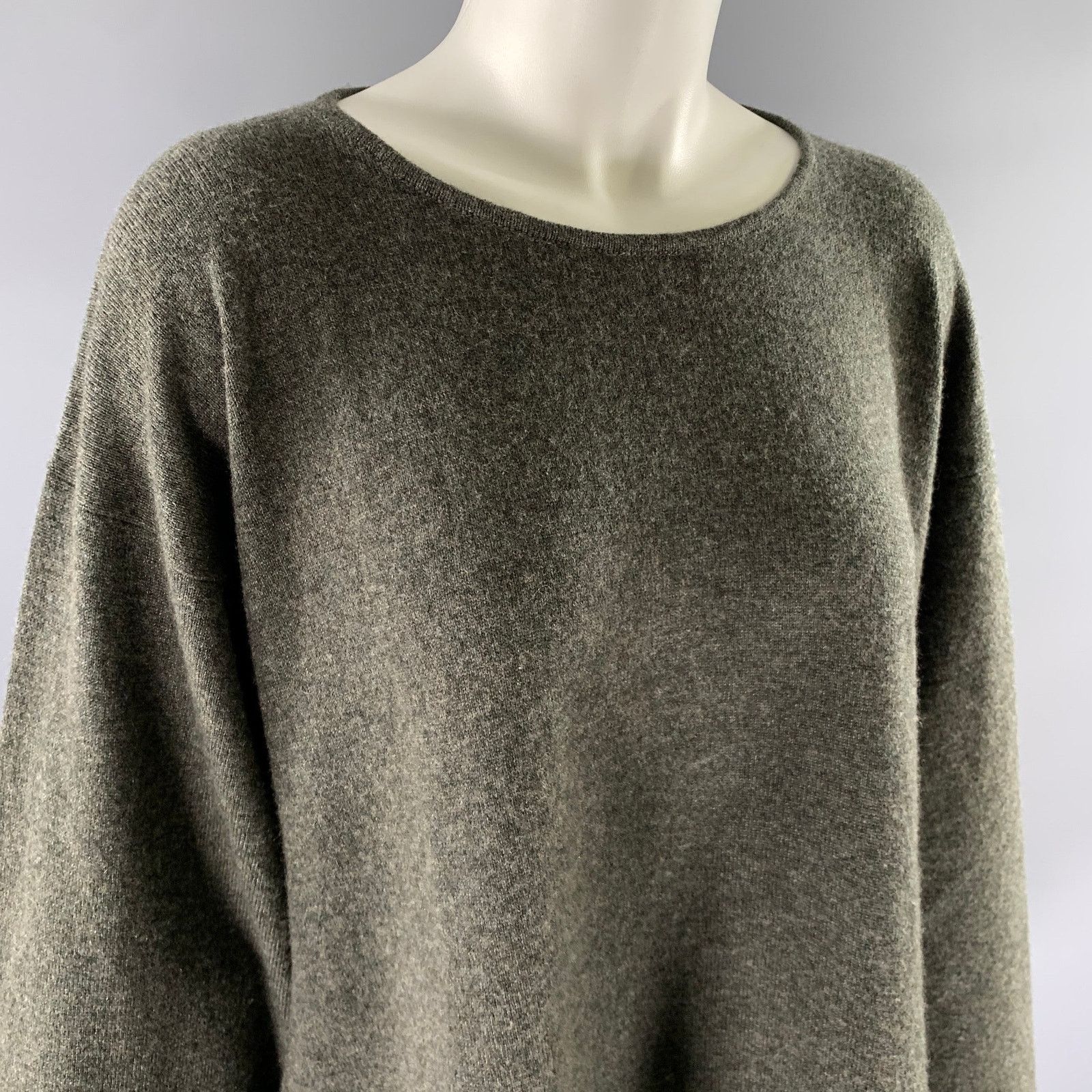 eskandar ESKANDAR Size M Grey Green Cashmere Sweater Size ONE SIZE - 2 Thumbnail