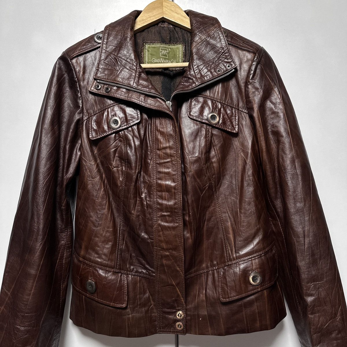 Other GianMariaGui vintage leather jacket brown luxury made ITALY Size S / US 4 / IT 40 - 2 Thumbnail