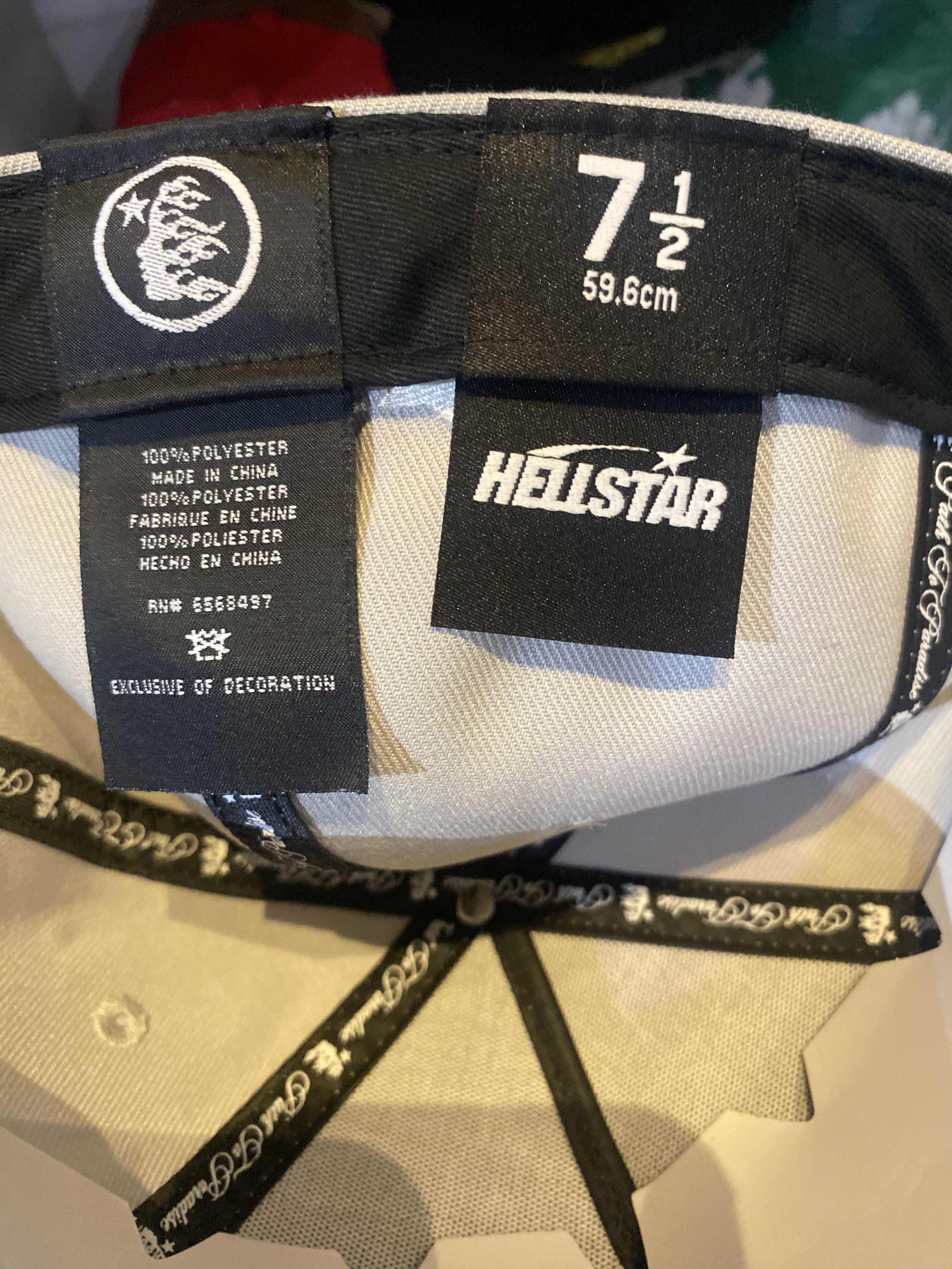 HELLSTAR HELLSTAR FITTED OG LOGO HAT RHINESTONE GREY Size ONE SIZE - 4 Thumbnail