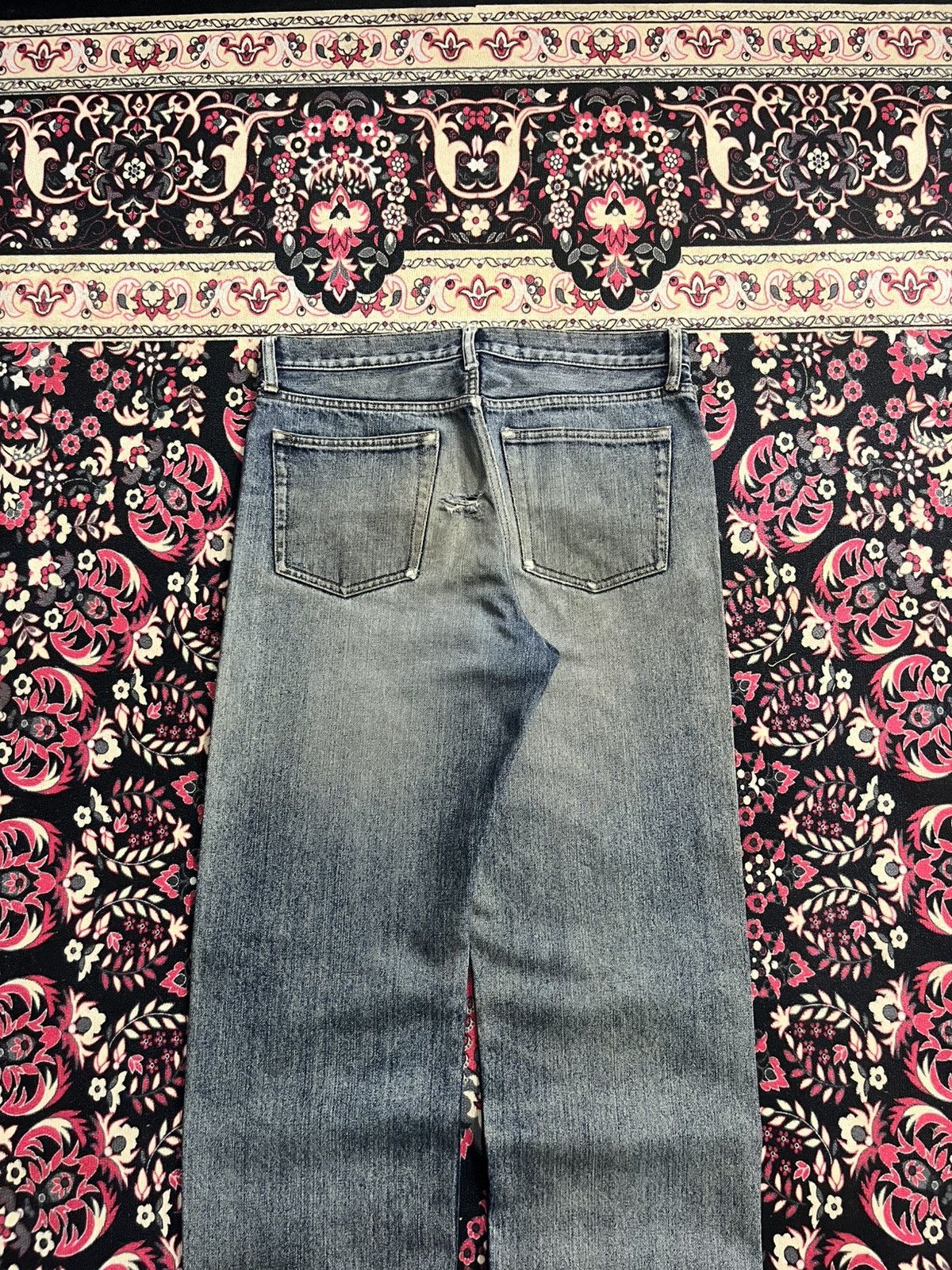 Undercover × Uniqlo Vintage Uniqlo Blue Faded Washed Distressed Straight Jeans Size US 31 - 6 Thumbnail