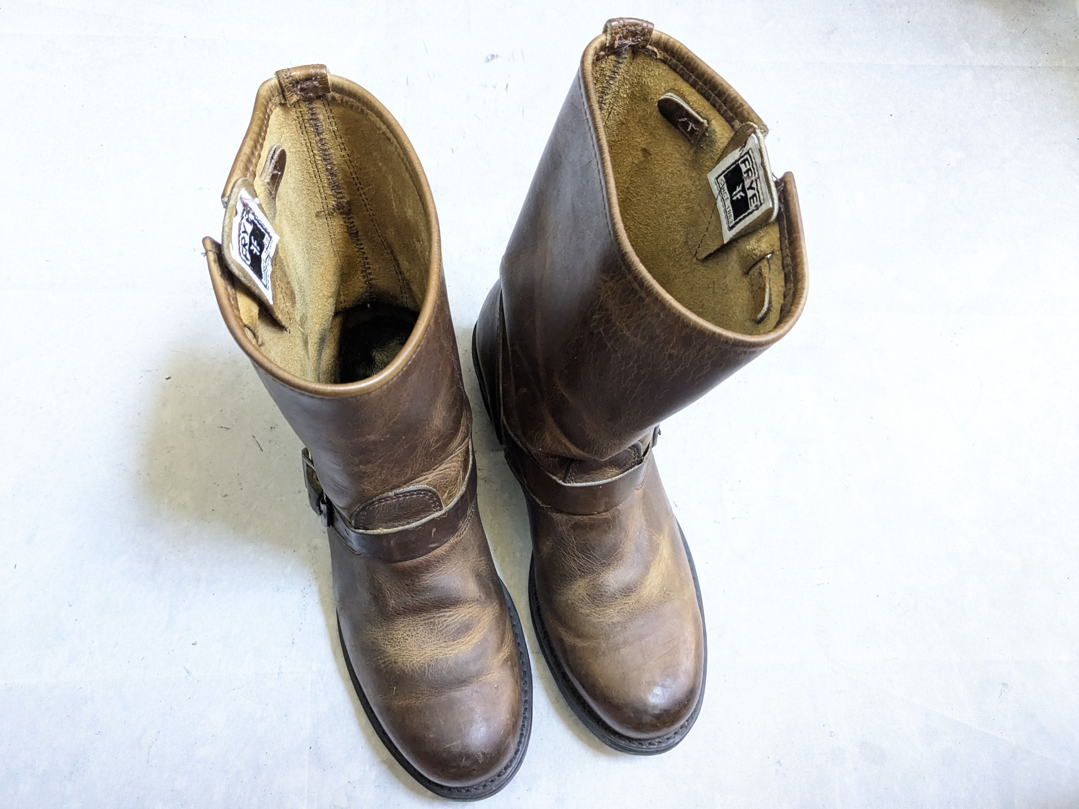 Frye Frye Engineer Boots Brown 9 M Leather Strap Buckle Size US 9 / EU 42 - 4 Thumbnail