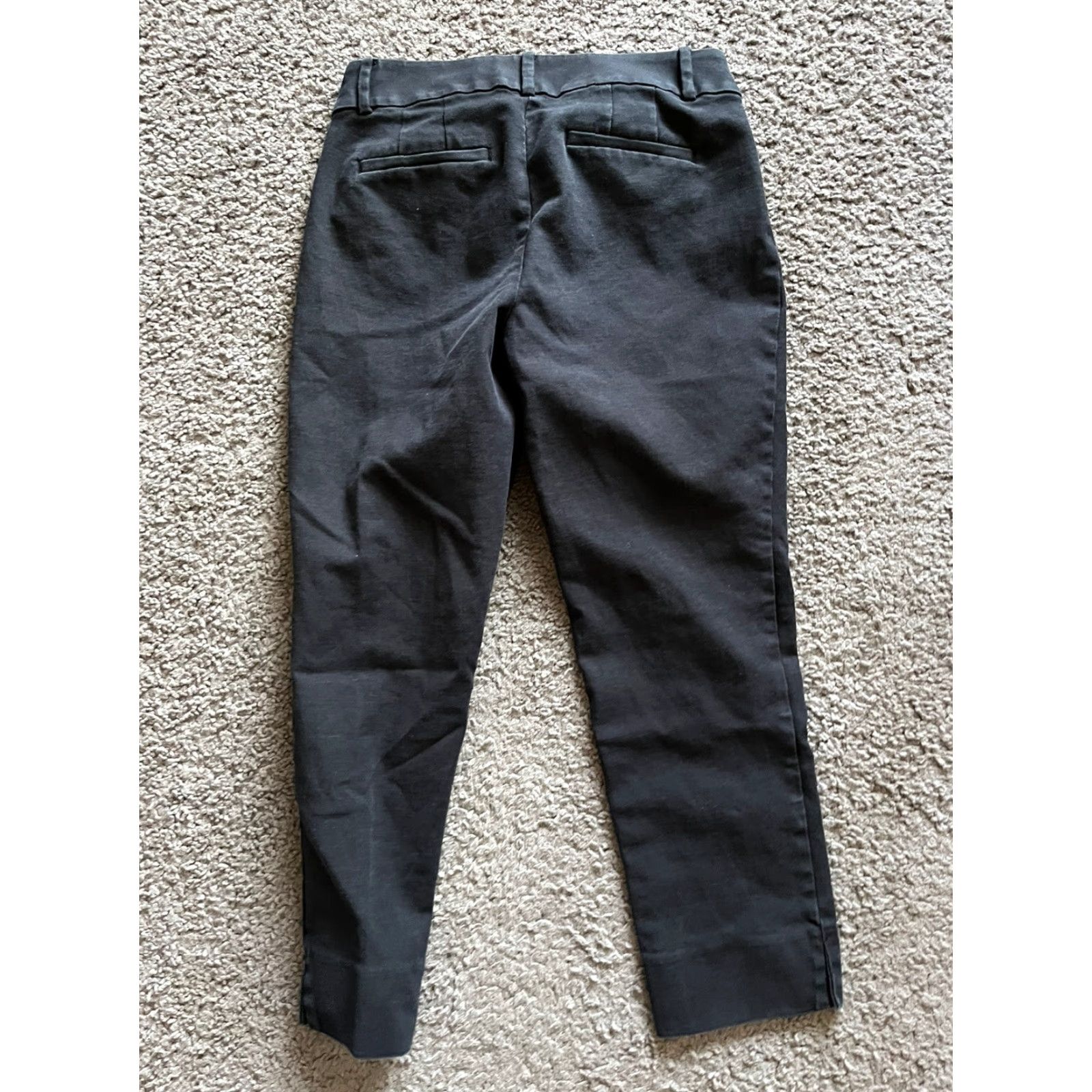 Loft VINTAGE LOFT Womens Cropped Pants Sz 0 Mid Rise Black Cotton Blend 24.5 Inseam Casual Style Women Size 25" / US 0 / IT 36 - 3 Thumbnail