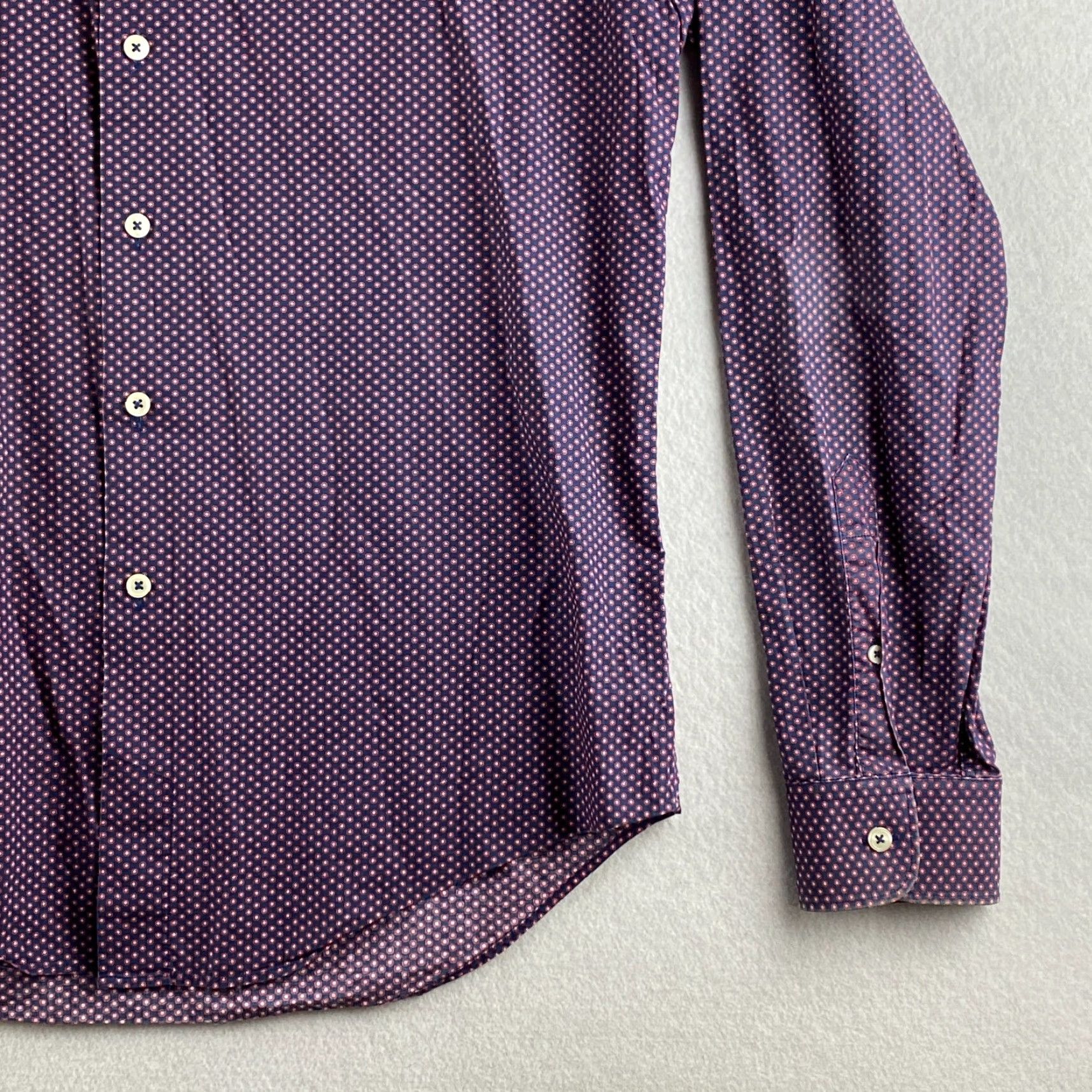 Zara Zara Shirt Mens L Purple Button Up Slim Fit Long Sleeve Collared Dotted Modern Casual Shirt Size US L / EU 52-54 / 3 - 3 Thumbnail