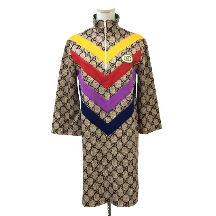 Gucci Gucci GG Logo Chevron Midi Dress Size XS Size XS / US 0-2 / IT 36-38 - 1 Thumbnail