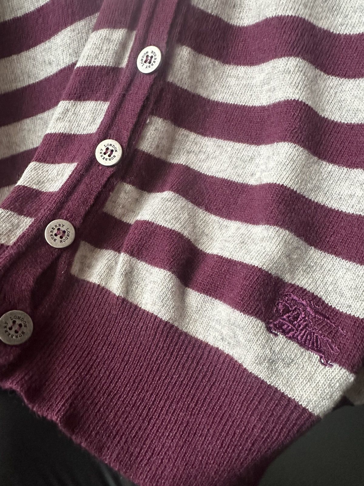 Burberry Burberry Knight Logo Striped Cardigan Sweater Size M / US 6-8 / IT 42-44 - 5 Thumbnail