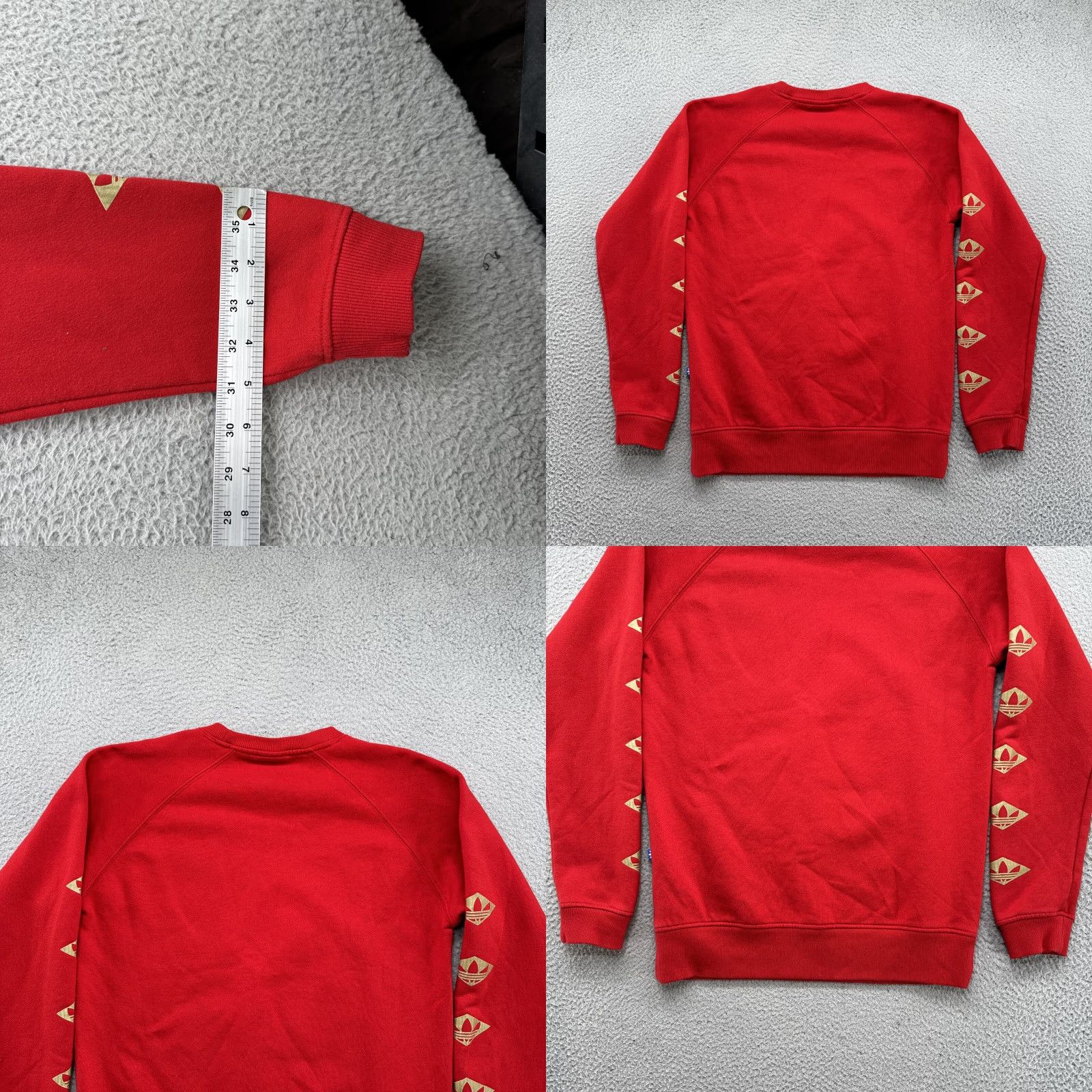 Adidas VINTAGE Adidas Men’s Sweatshirt Geometric Red Gold Cotton Crew Neck Size M Size US M / EU 48-50 / 2 - 8 Thumbnail