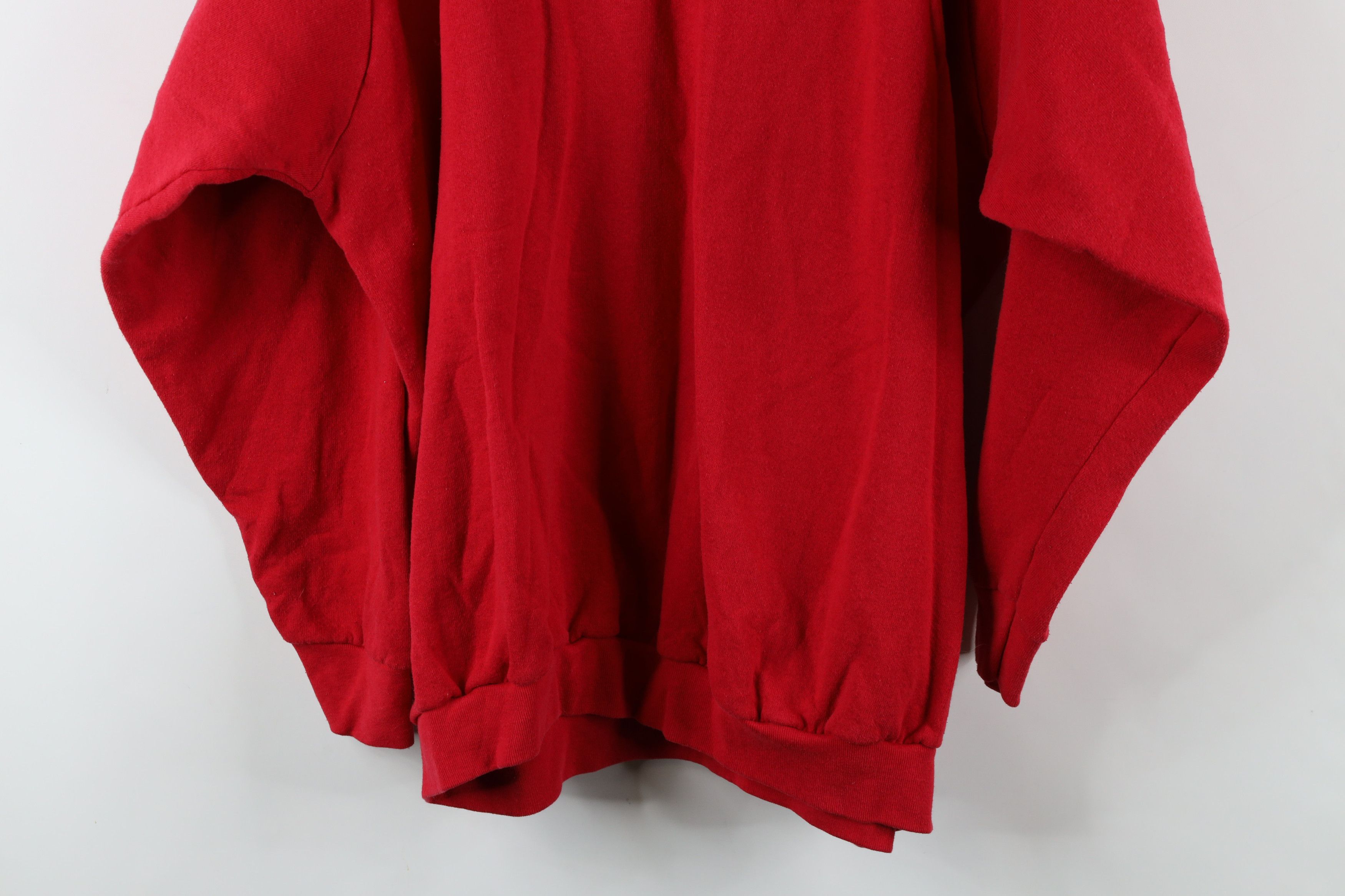 Vintage Vintage 90s Streetwear Blank Crewneck Sweatshirt Red USA Size US XXL / EU 58 / 5 - 10 Thumbnail