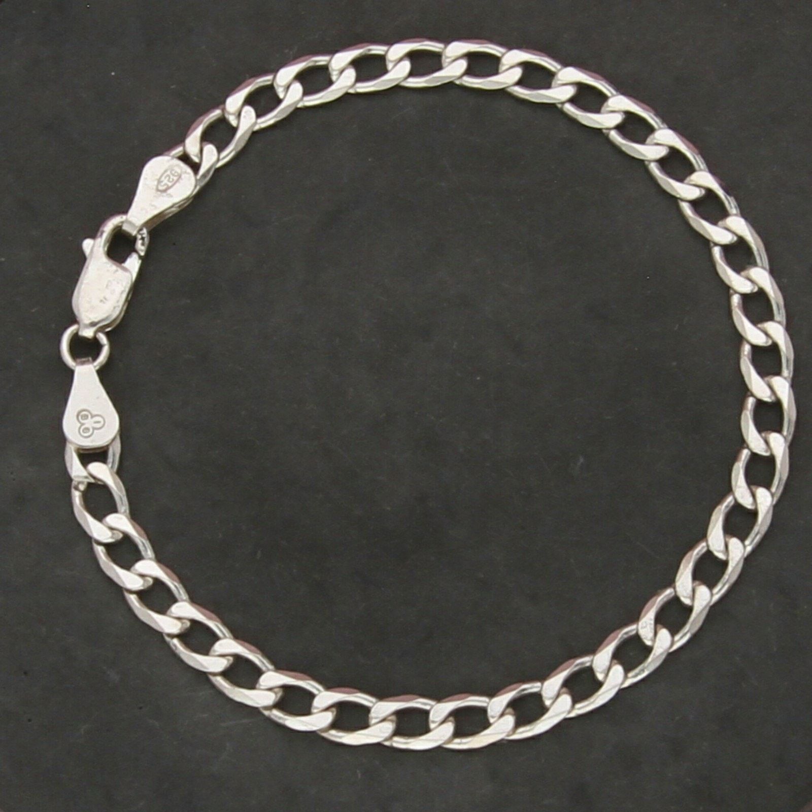 Sterling Silver sterling silver 5mm curb link chain bracelet size 7in Size ONE SIZE - 3 Thumbnail