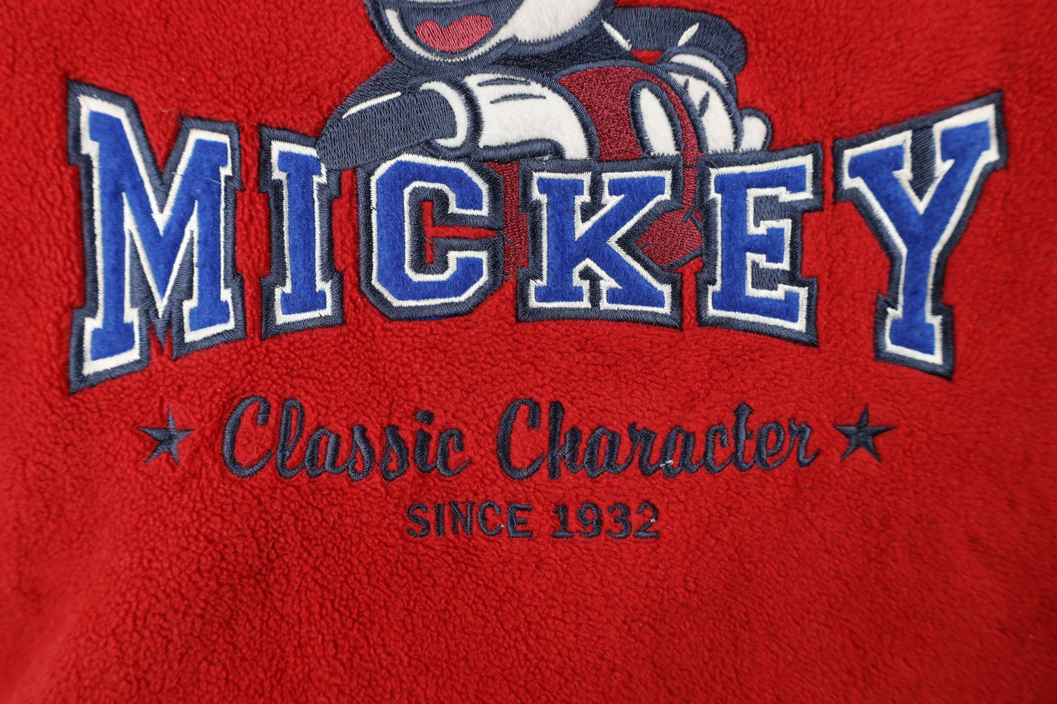 Disney Vintage 90s Y2K Disney Mickey Mouse Fleece Sweatshirt Red Size S / US 4 / IT 40 - 5 Thumbnail