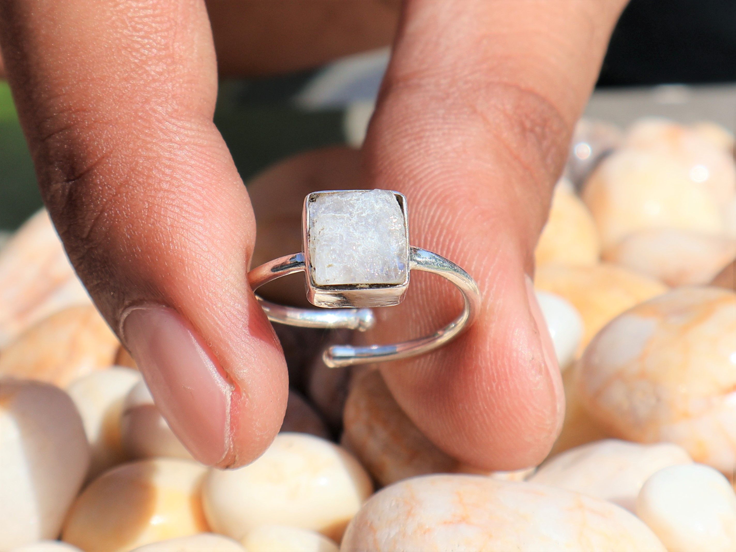 Handmade Moonstone Ring, 925 Sterling Silver Jewelry, Handmade Ring Size ONE SIZE - 3 Thumbnail