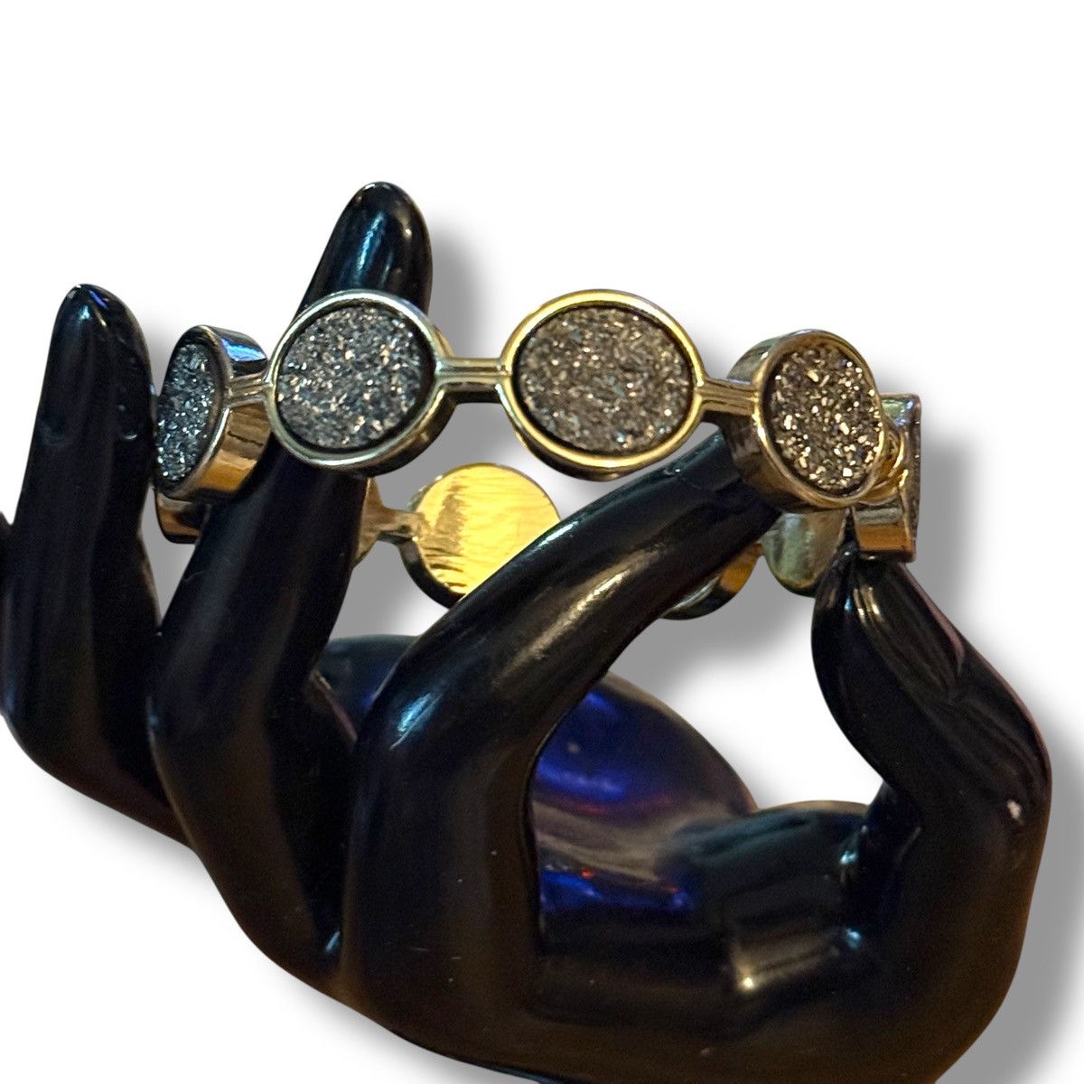 Other Gold tone druzy hinged bangle bracelet Size ONE SIZE - 2 Thumbnail