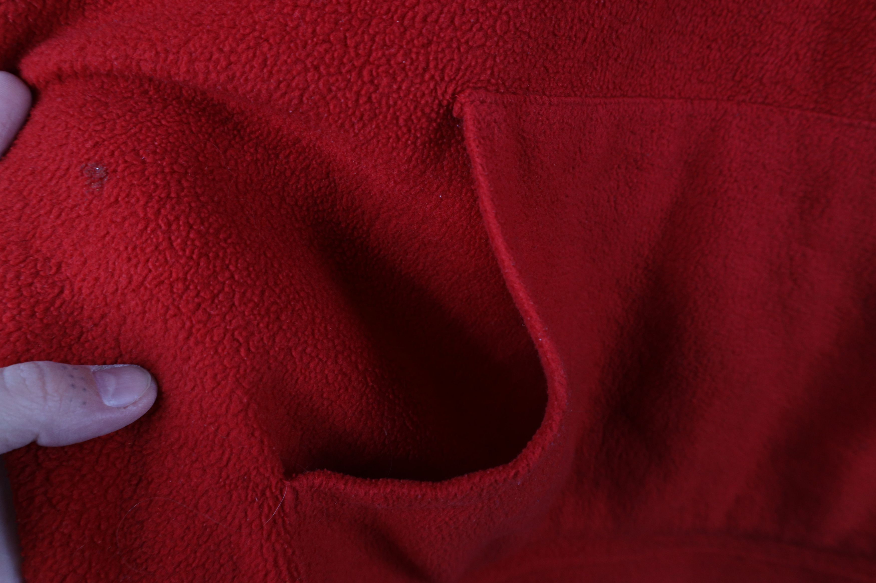 Disney × Vintage Vintage 90s Disney Attention Mickey Mouse Fleece Hoodie Red Size 4XL / US 24-26 - 6 Thumbnail