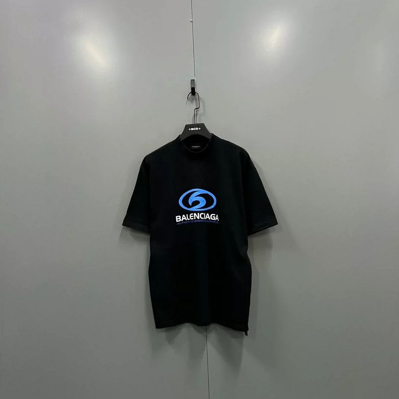 Balenciaga Blue logo print short-sleeved