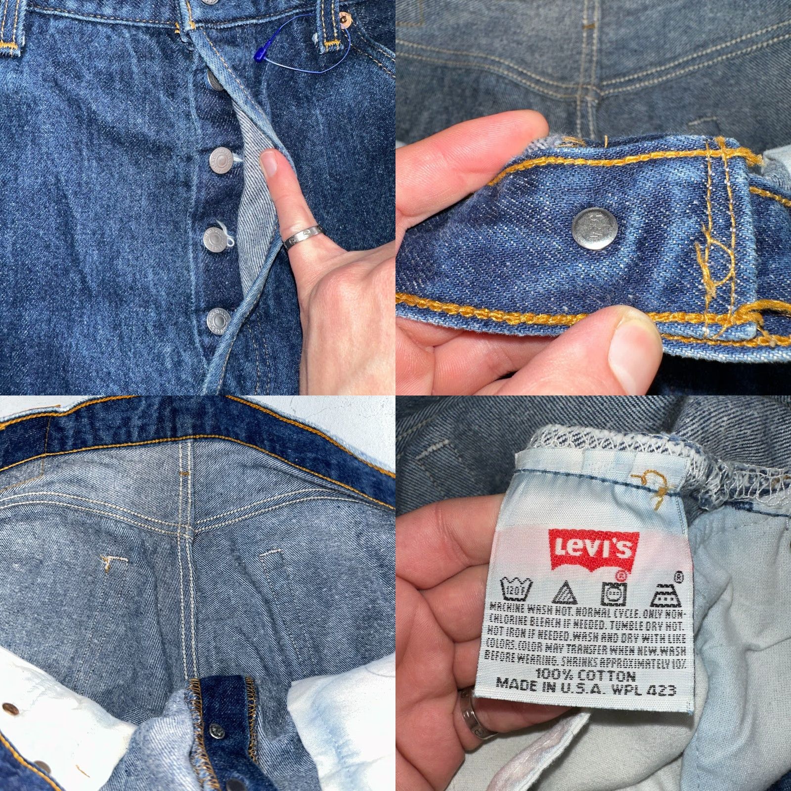 Levi's VINTAGE Levi's 501 Jeans Men 36x36 Dark Wash Straight Leg 90s USA Classic Denim Size US 36 / EU 52 - 8 Thumbnail