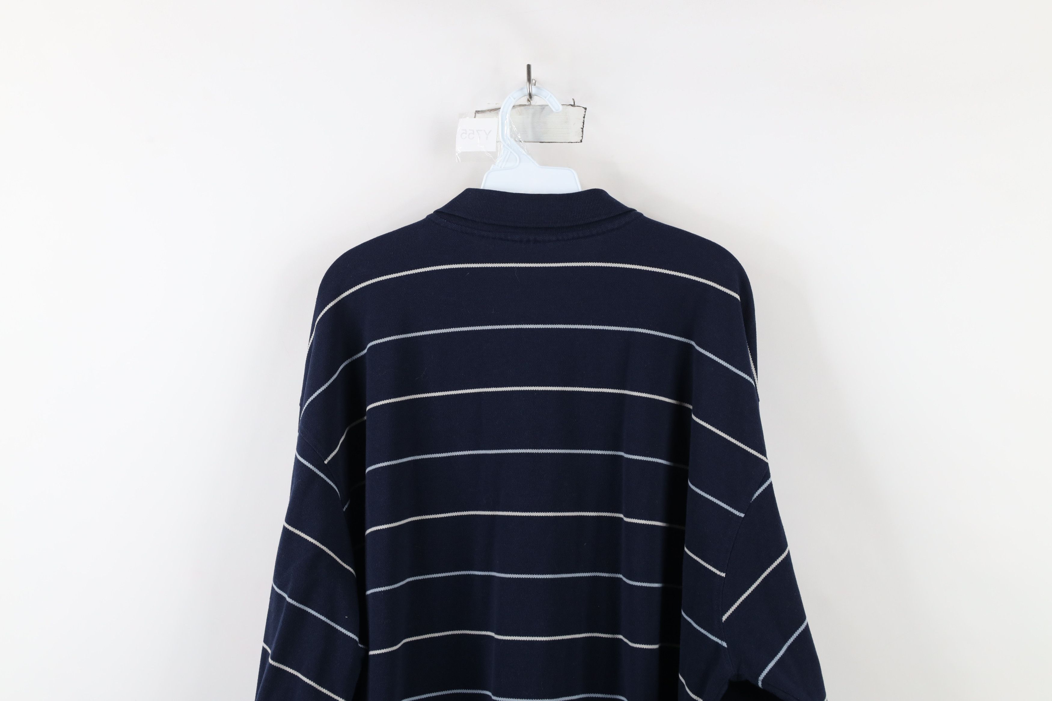 Vintage Vintage 90s Streetwear Long Sleeve Pocket Polo Shirt Blue Size US XXL / EU 58 / 5 - 8 Thumbnail