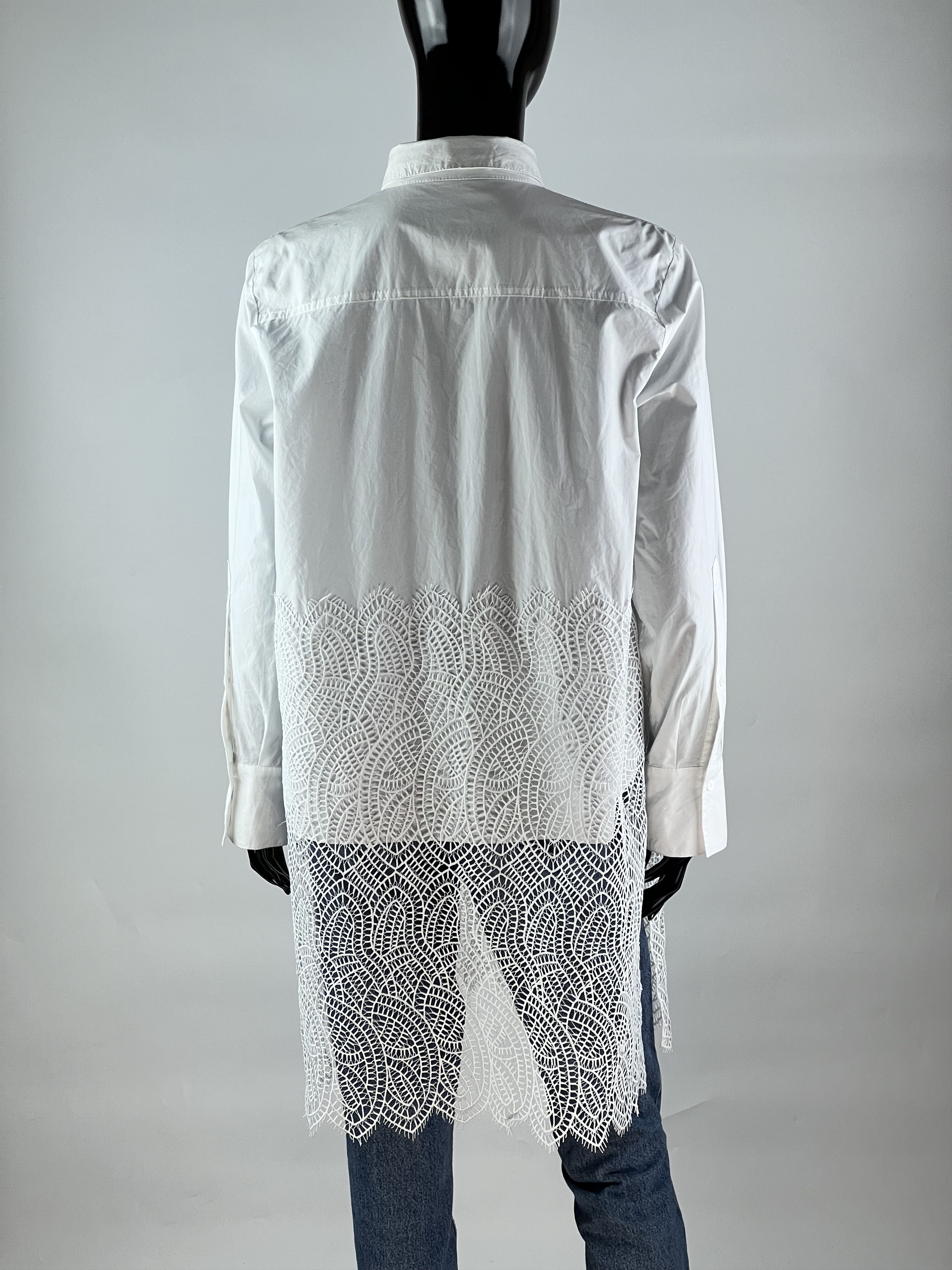 DOROTHEE SCHUMACHER Dorothee Schumacher White Button Up Shirt Blouse Lace Size 3 Size L / US 10 / IT 46 - 3 Thumbnail