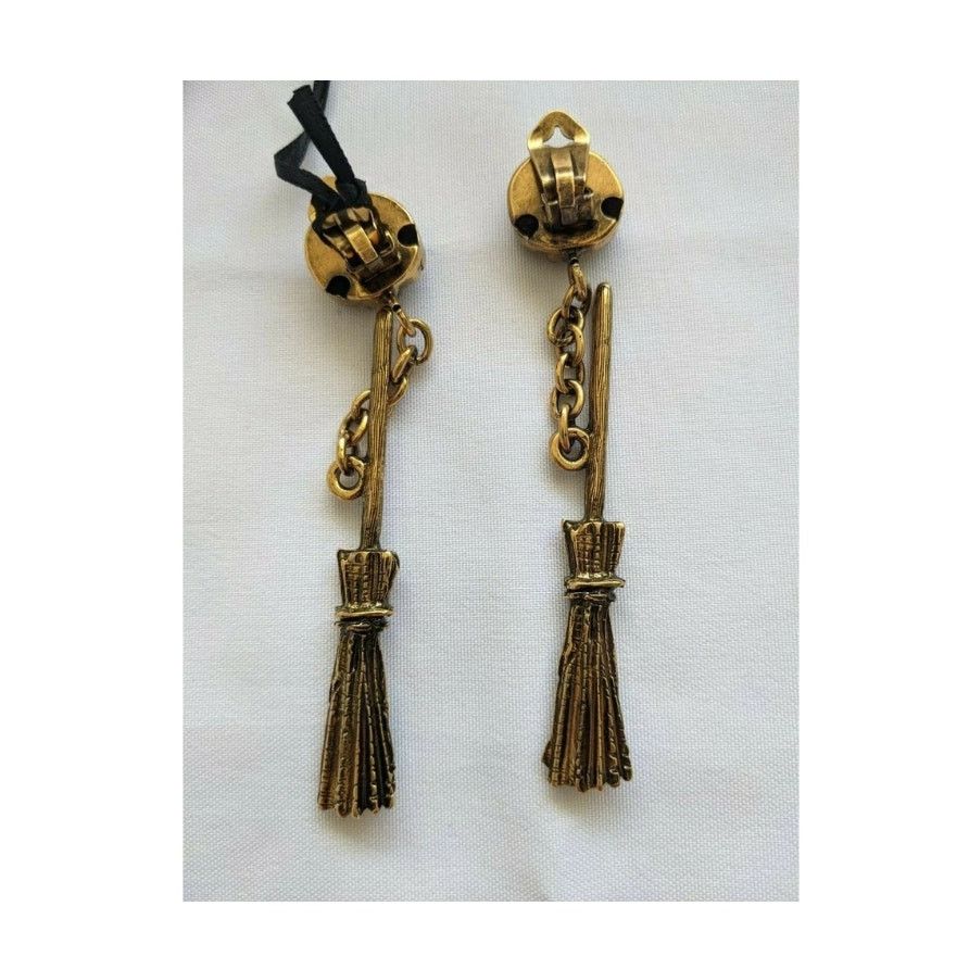 Moschino SS20 Moschino Couture Jeremy Scott BROOM CLIP ON EARRINGS Size ONE SIZE - 4 Thumbnail