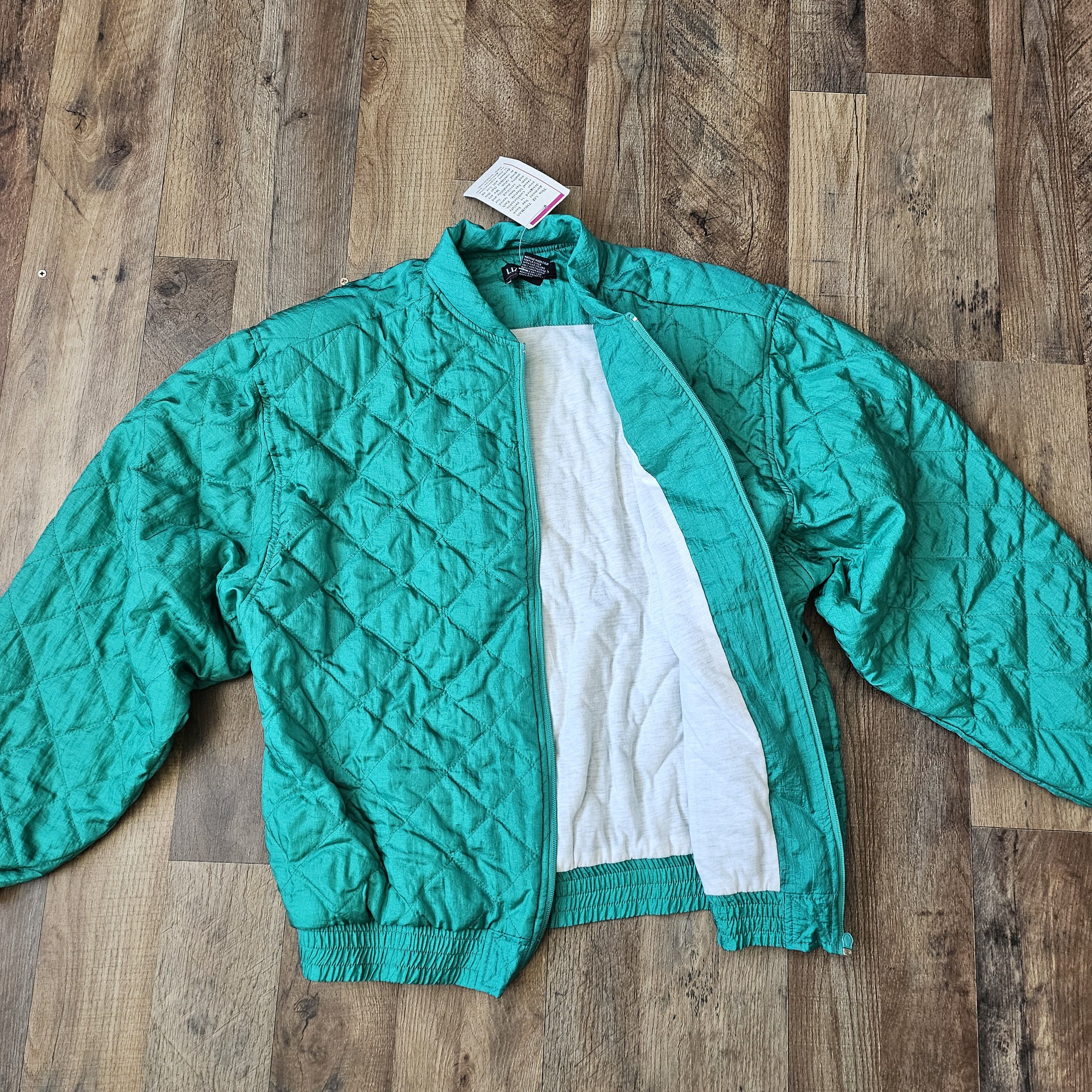 Vintage NWT Vintage LIZ THOMAS Women's M Green 80s Nylon Jacket Size M / US 6-8 / IT 42-44 - 5 Thumbnail