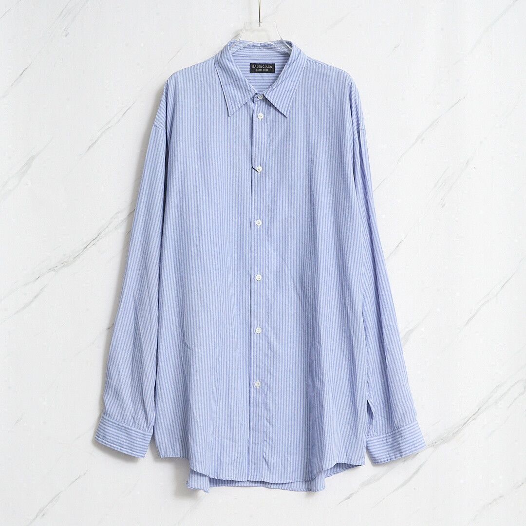 Balenciaga Balenciaga Men's Garde-robe Striped Shirt Size US XXS / EU 40 - 1 Thumbnail