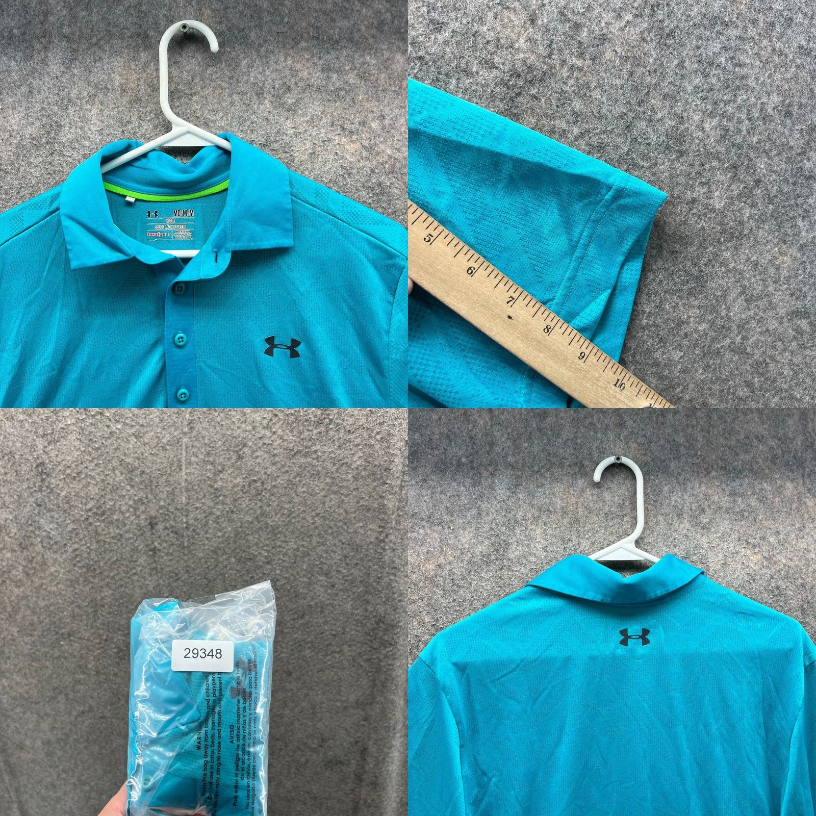 Under Armour Under Armour Polo Shirt Mens Medium Teal Blue HeatGear Golf Performance Short Sleeve Casual Activewear Size US M / EU 48-50 / 2 - 8 Thumbnail