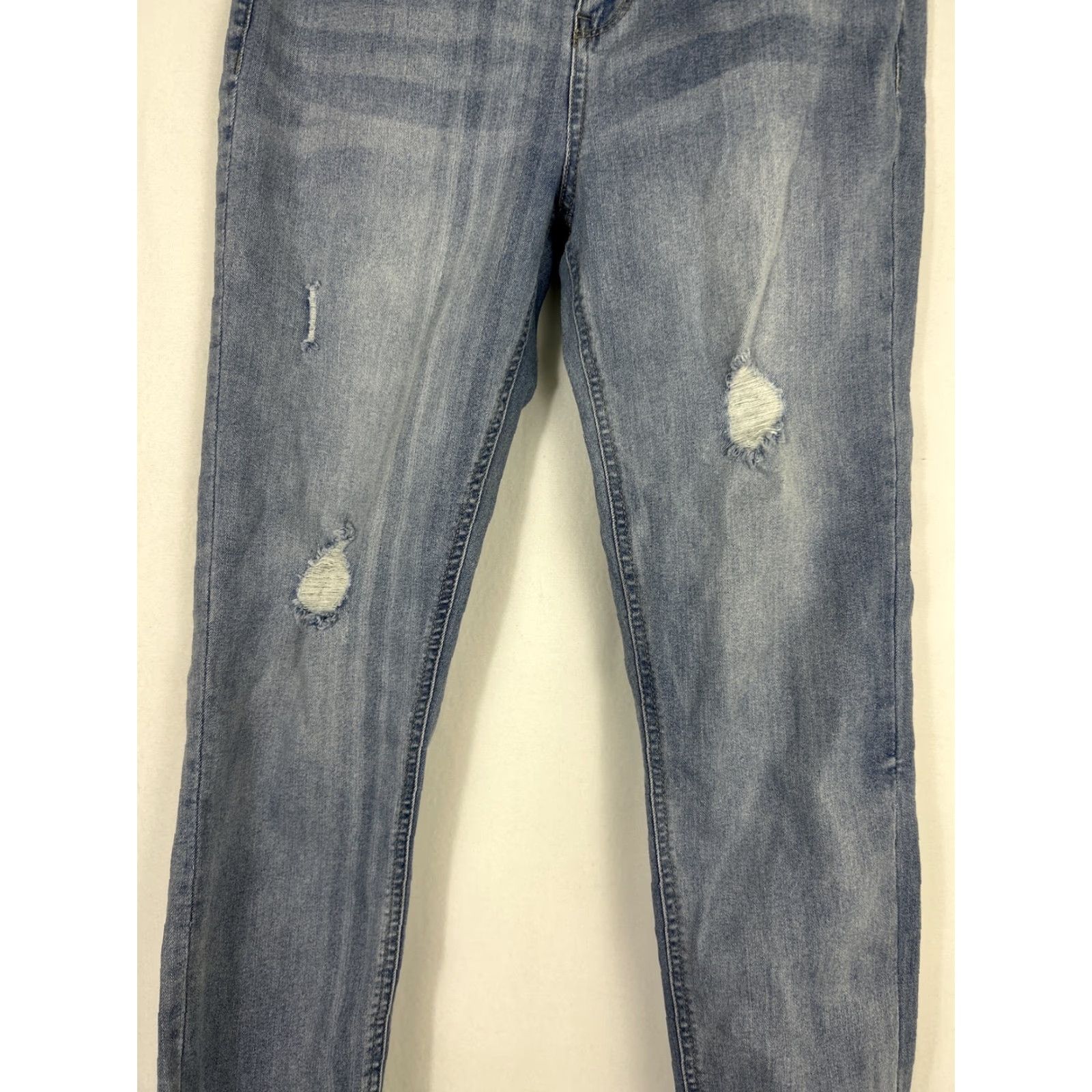 Buffalo David Bitton Buffalo Jeans Women Slim Skinny 6 28x27 Light Wash Blue Denim Cotton Blend Zip Rip and Repair 90s Classic Girls? Size 28" / US 6 / IT 42 - 3 Thumbnail