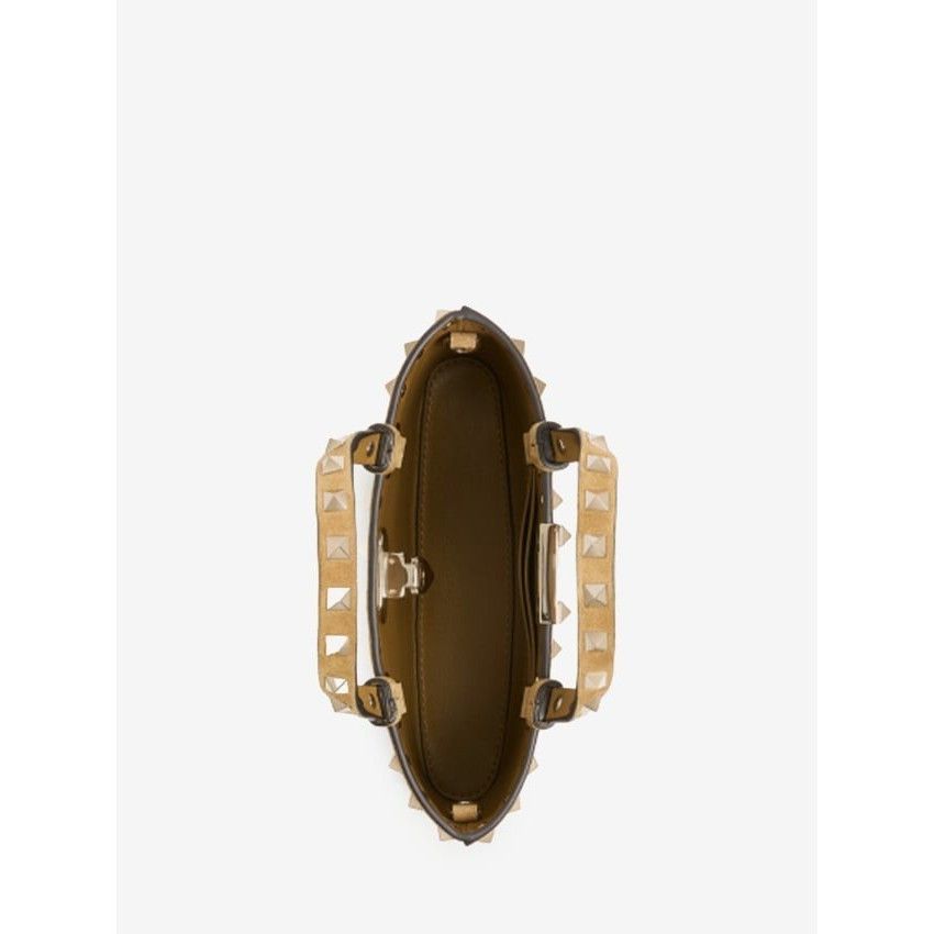 Valentino VALENTINO GARAVANI Rockstud Mini Beige Suede Shopping Bag Ne Size ONE SIZE - 4 Thumbnail