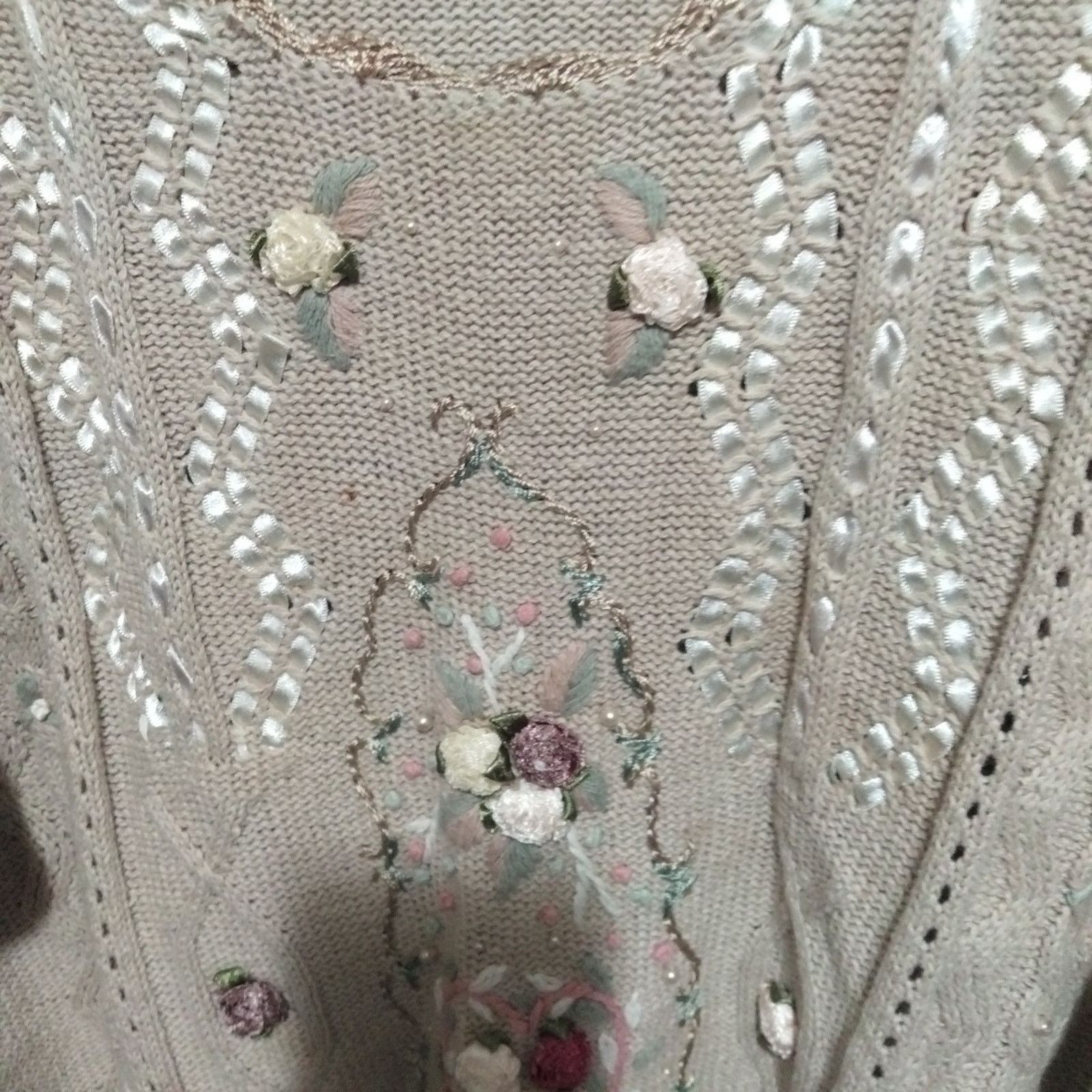 Other Specialty Collection Woman Sweater Size L Embroidered Floral Size L / US 10 / IT 46 - 2 Thumbnail