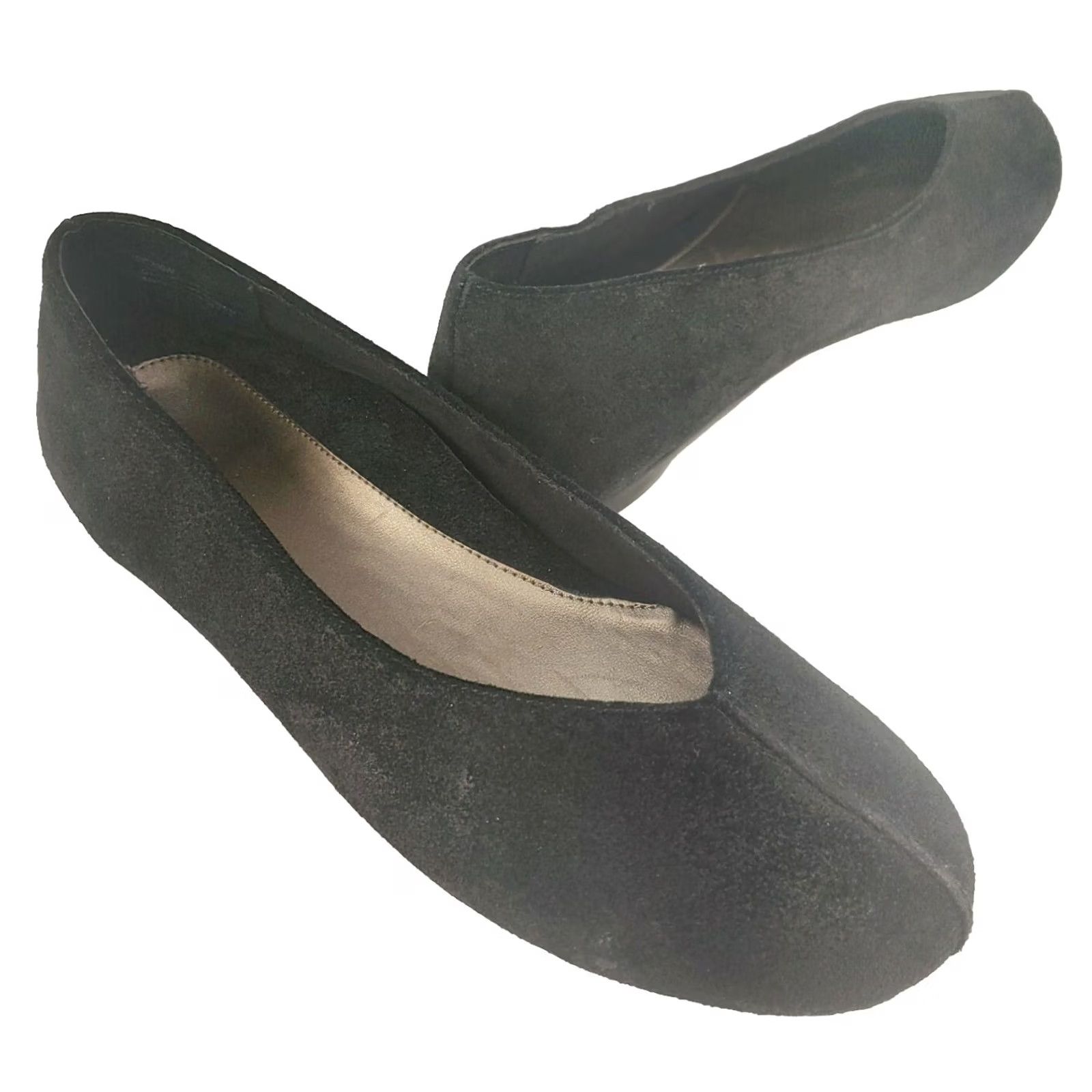 Aetrex Aetrex Camie Flat Women Suede Split Toe Orthopedic Memory Foam Cushioned Arch Support Slip On 8M Black Size US 8 / IT 38 - 2 Thumbnail