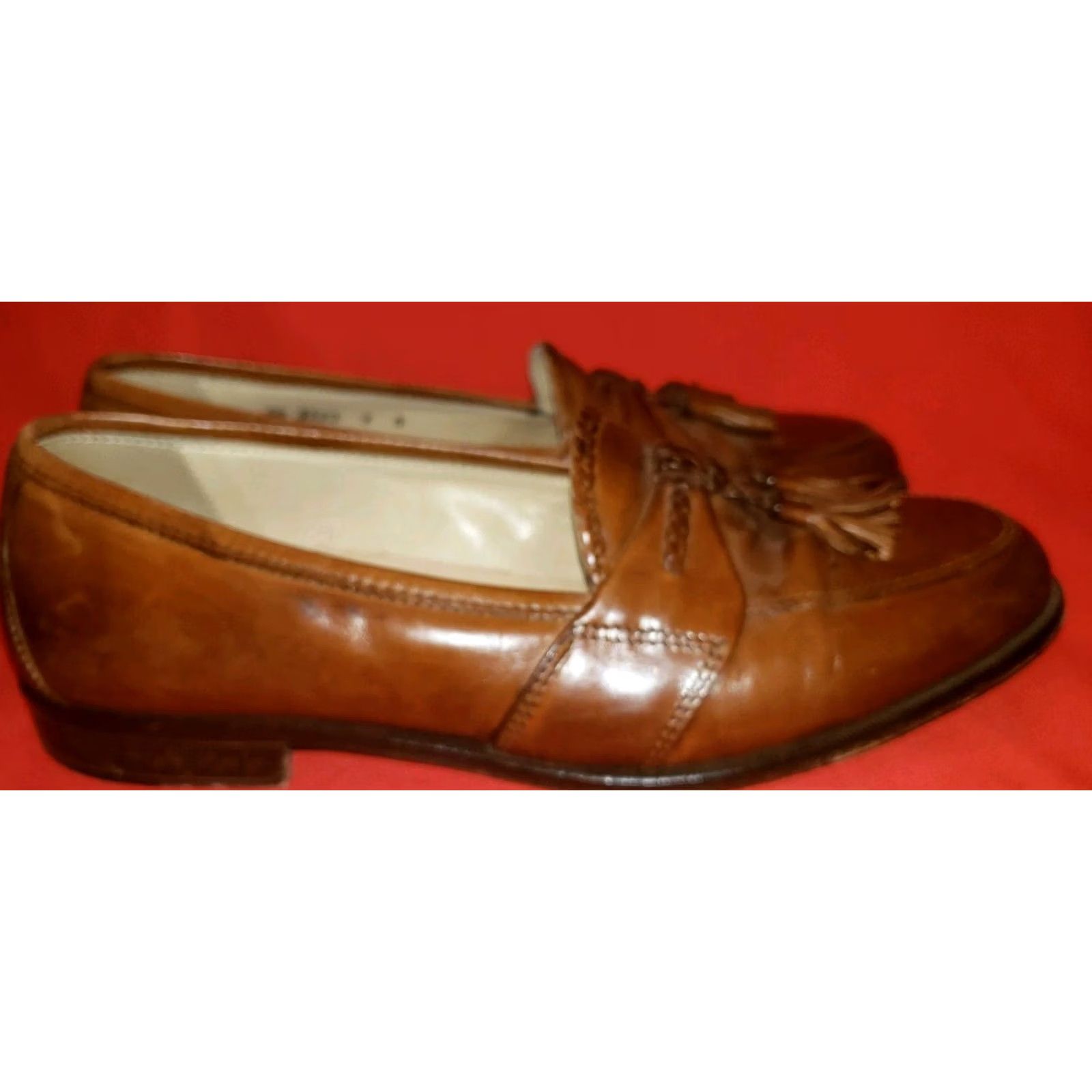 Johnston & Murphy Johnston & Murphy Cellini Men's Loafer Dress Brown 9M Tassels Leather Shoes Size US 9 / EU 42 - 5 Thumbnail