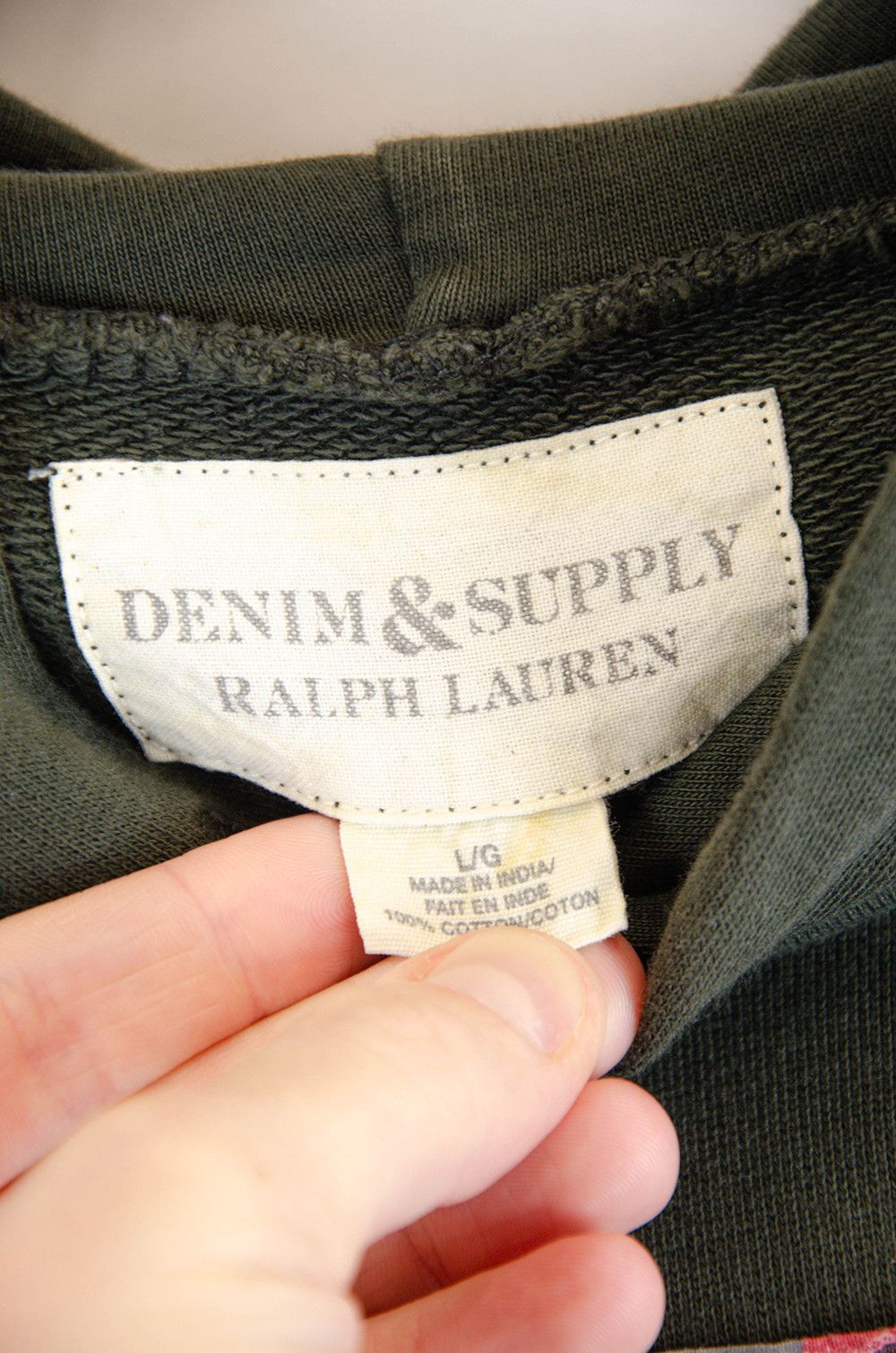 Denim & Supply Ralph Lauren Denim & Supply RL Flag Patch Hoodie – Army Green – L Size US L / EU 52-54 / 3 - 7 Thumbnail