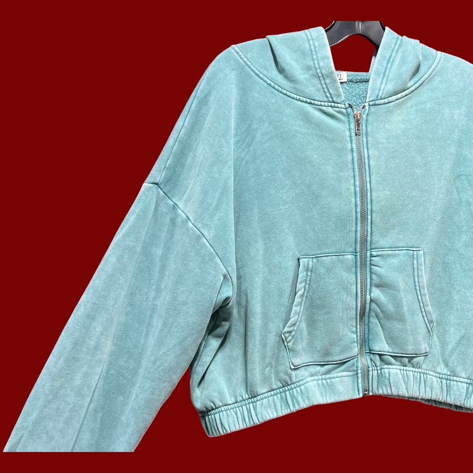 rue21 Rue 21 - Women's Long Sleeve Hooded Sweatshirt - Green - Ext Size XL / US 12-14 / IT 48-50 - 13 Thumbnail