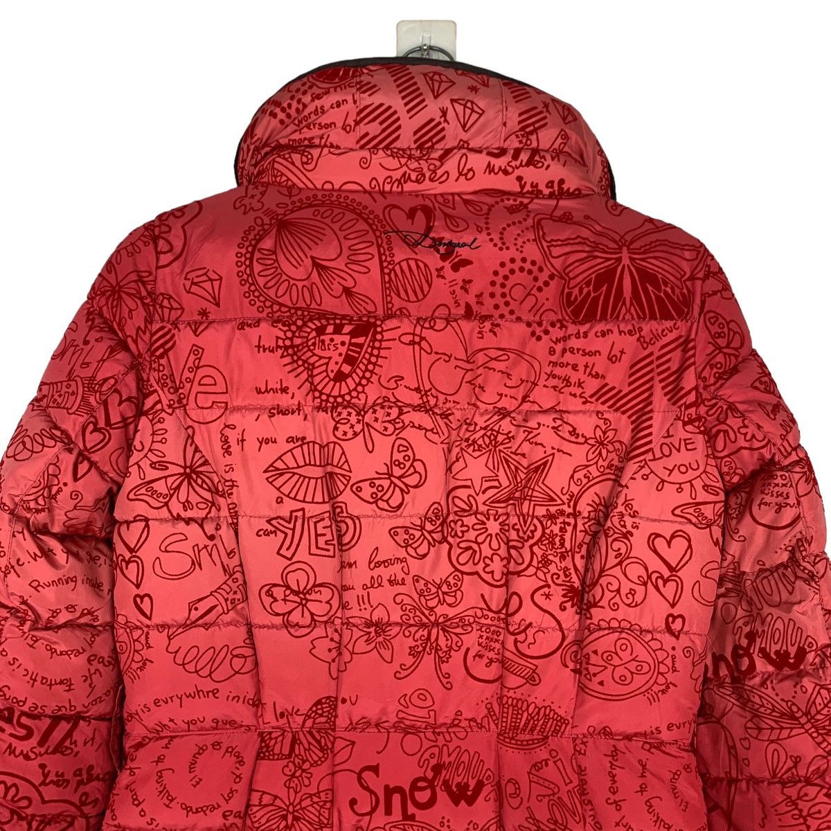 Desigual DESIGUAL Fullprint Red Puffer Overcoat Jacket #0836-C38 Size XS / US 0-2 / IT 36-38 - 8 Thumbnail