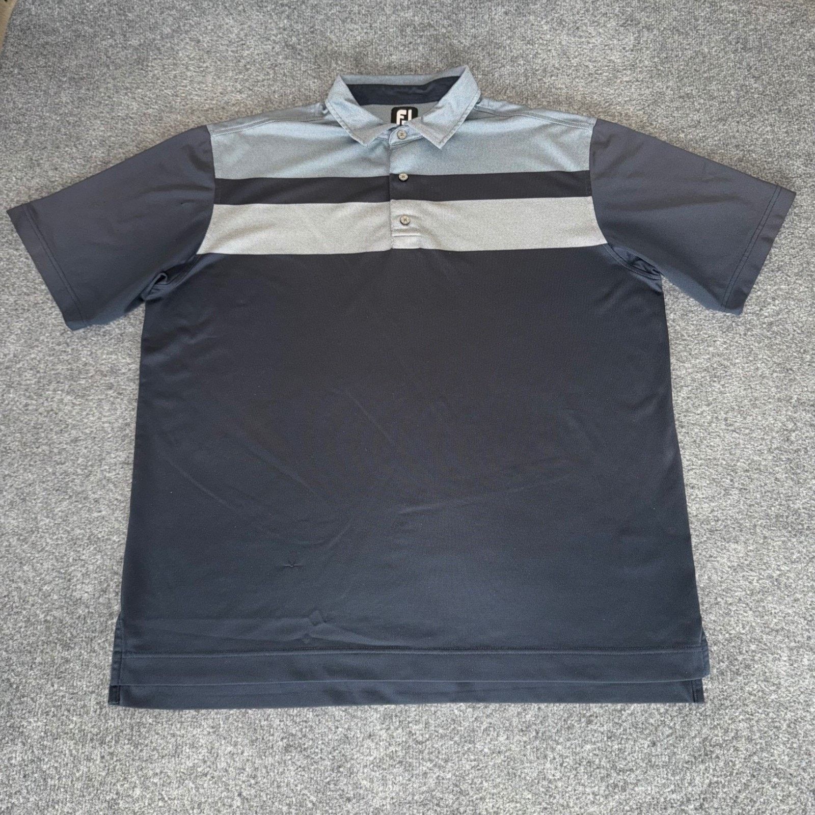 Footjoy FootJoy FJ Golf Polo Shirt Mens XL Grey Striped Short Sleeve Size US XL / EU 56 / 4 - 1 Thumbnail