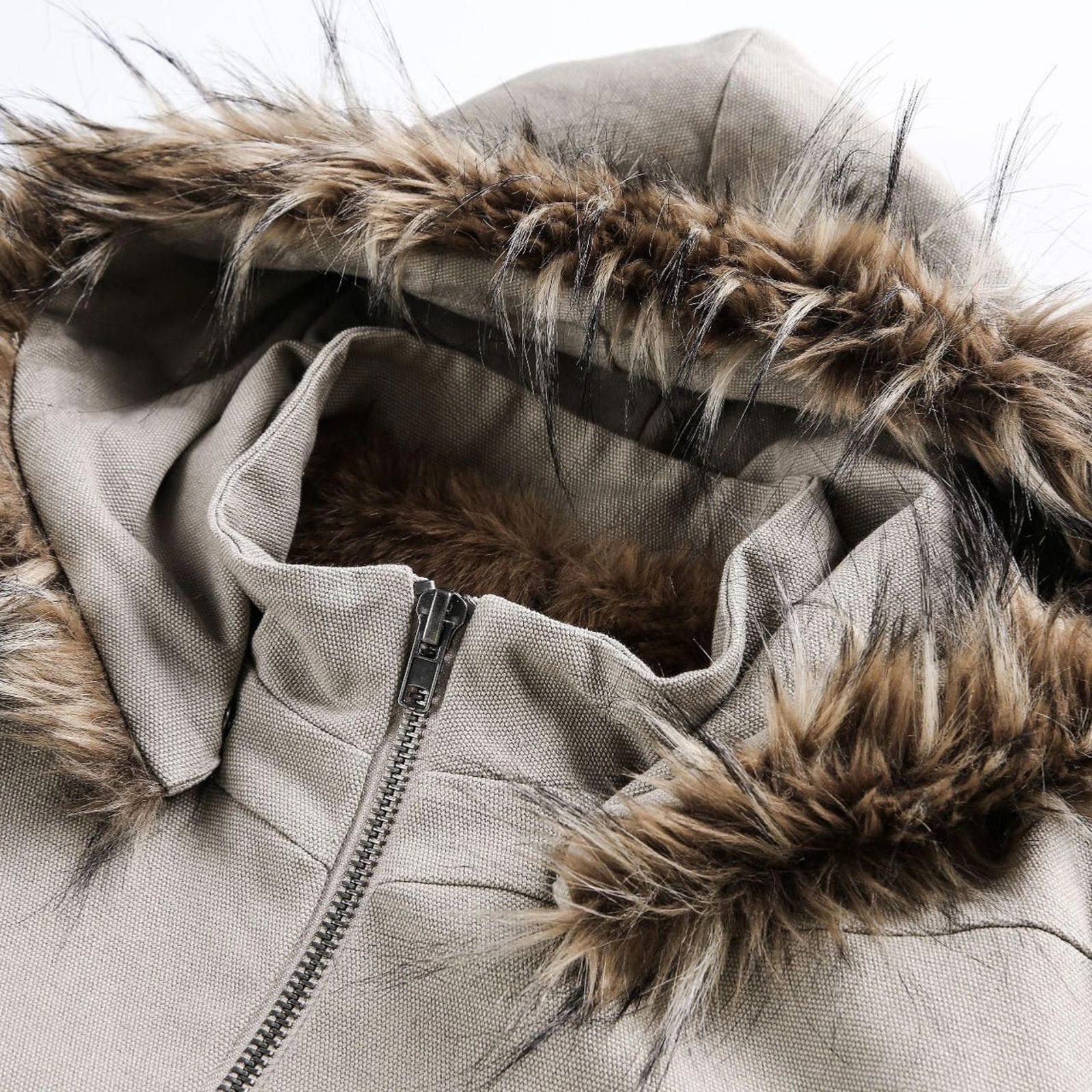 Japanese Brand Beige Men's Parka Jacket with Faux Fur Hood Size US M / EU 48-50 / 2 - 2 Thumbnail