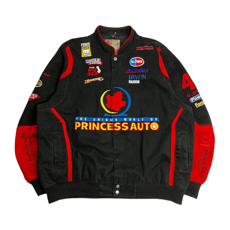 image of Vintage Princess Auto Racing Jacket in Black, Men's (Size 2XL)