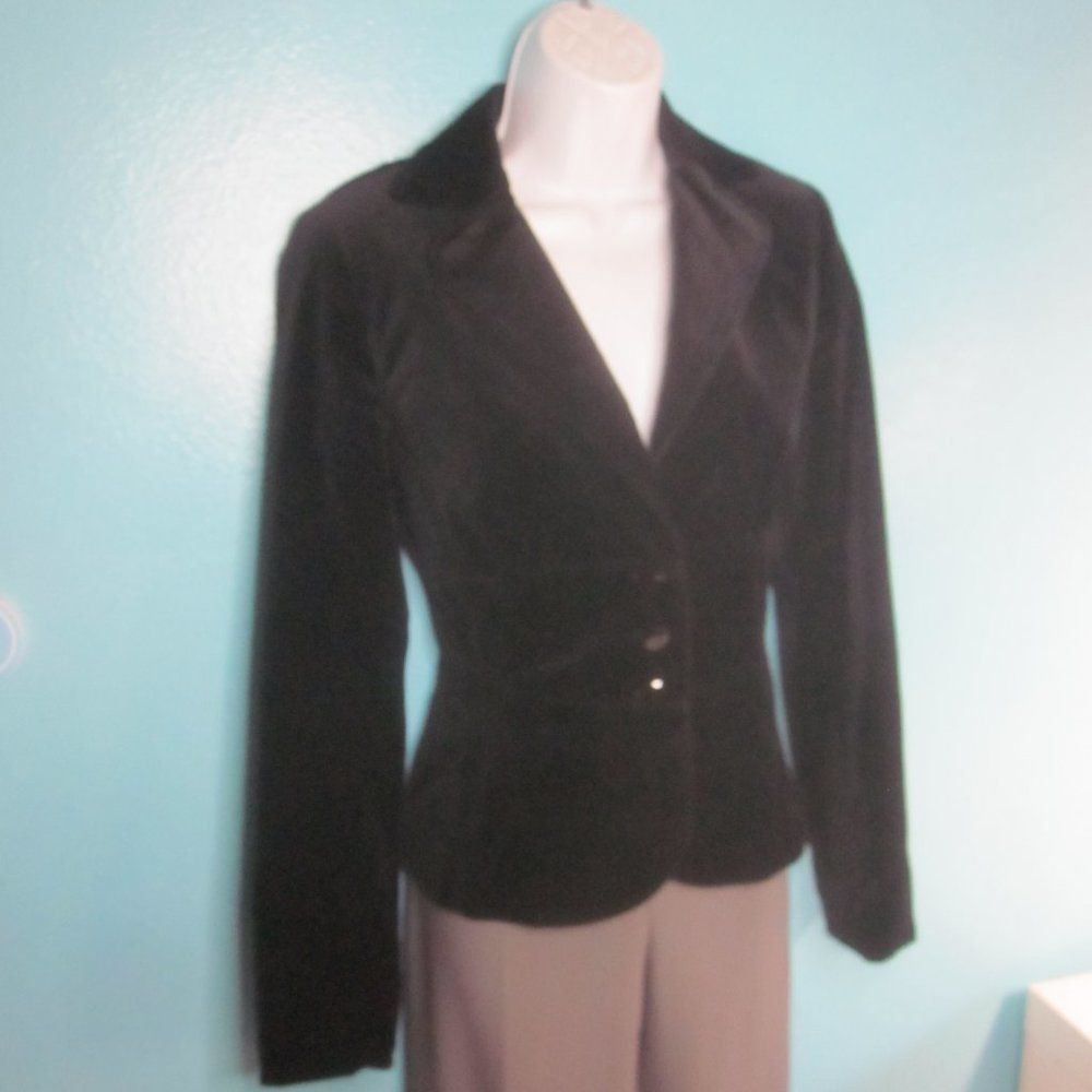 Laundry by Shelli Segal Vintage Laundry by Shelli Segal Womens Black Velvet Blazer Size S / US 4 / IT 40 - 8 Thumbnail