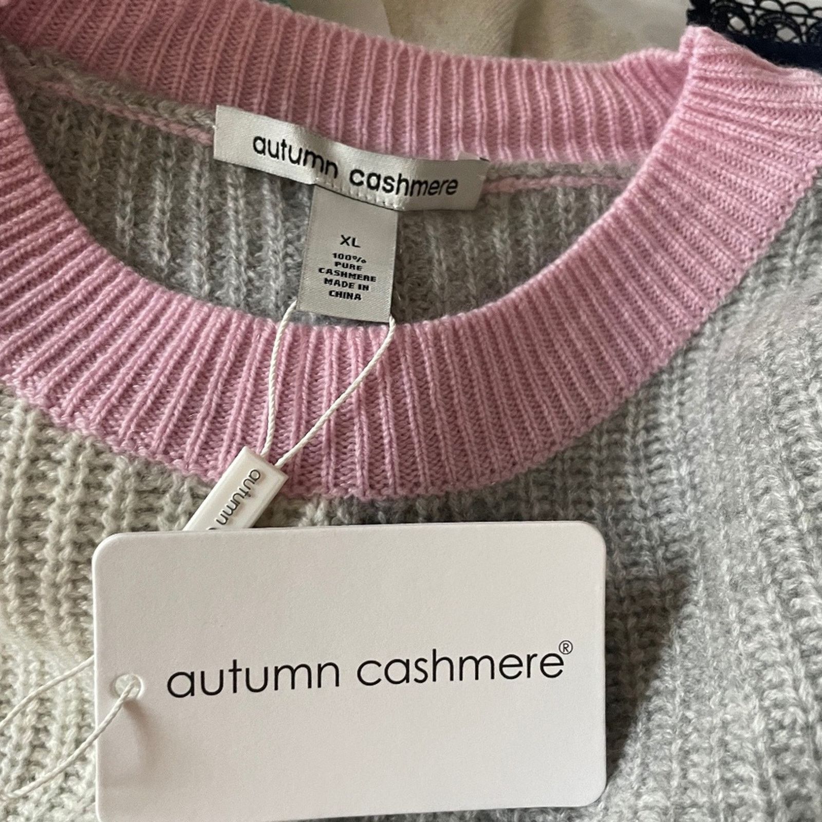 Autumn Cashmere Boxy Color Block Shaker Crew in Sweater from Autumn Cashmere Size XL / US 12-14 / IT 48-50 - 7 Thumbnail