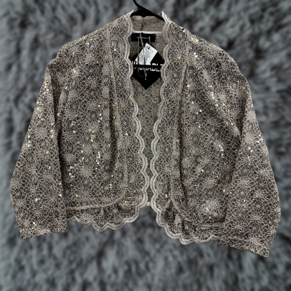 Vintage VINTAGE R&M Richards Jacket Womens XL Sequin Lace Bolero Shrug 80s Elegant NWT Size XL / US 12-14 / IT 48-50 - 1 Thumbnail