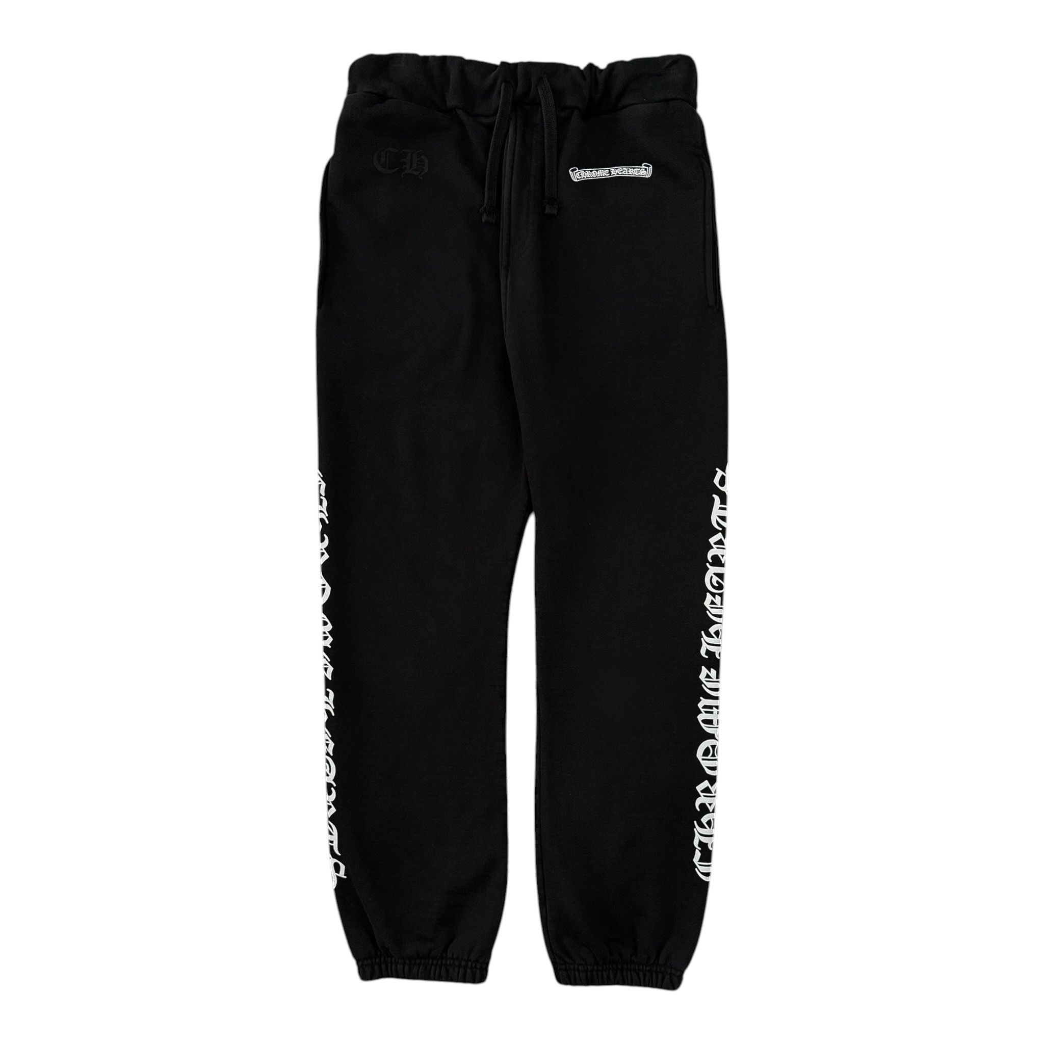 Chrome Hearts Scroll Logo Sweatpants Black White (Thermal Lined) Size US 30 / EU 46 - 1 Thumbnail