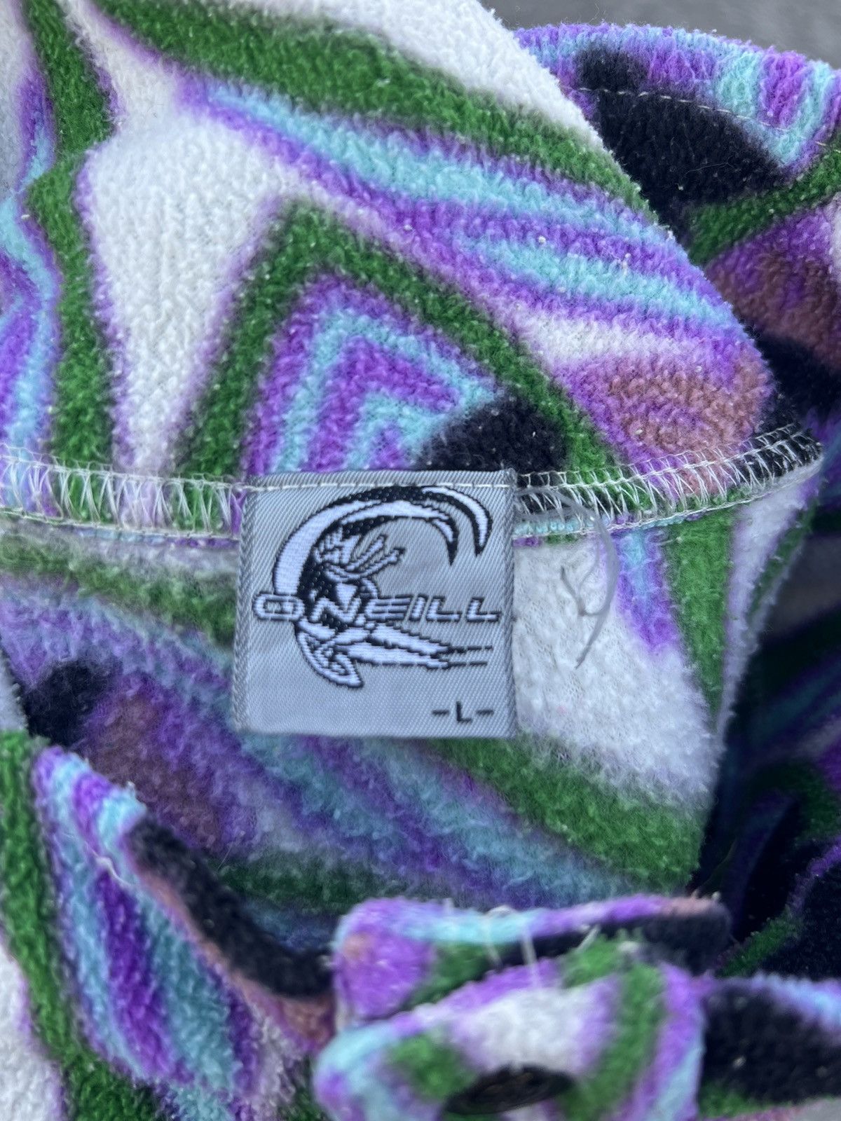 O'Neill × Vintage Vintage Half Button Fleece Jacket O’niell Fullprint Size US L / EU 52-54 / 3 - 8 Thumbnail