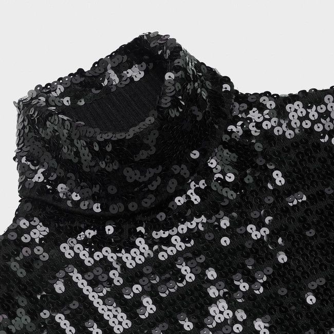 Celine o1bcso1str0824 Turtleneck Sweater in Black Size XS / US 0-2 / IT 36-38 - 3 Thumbnail