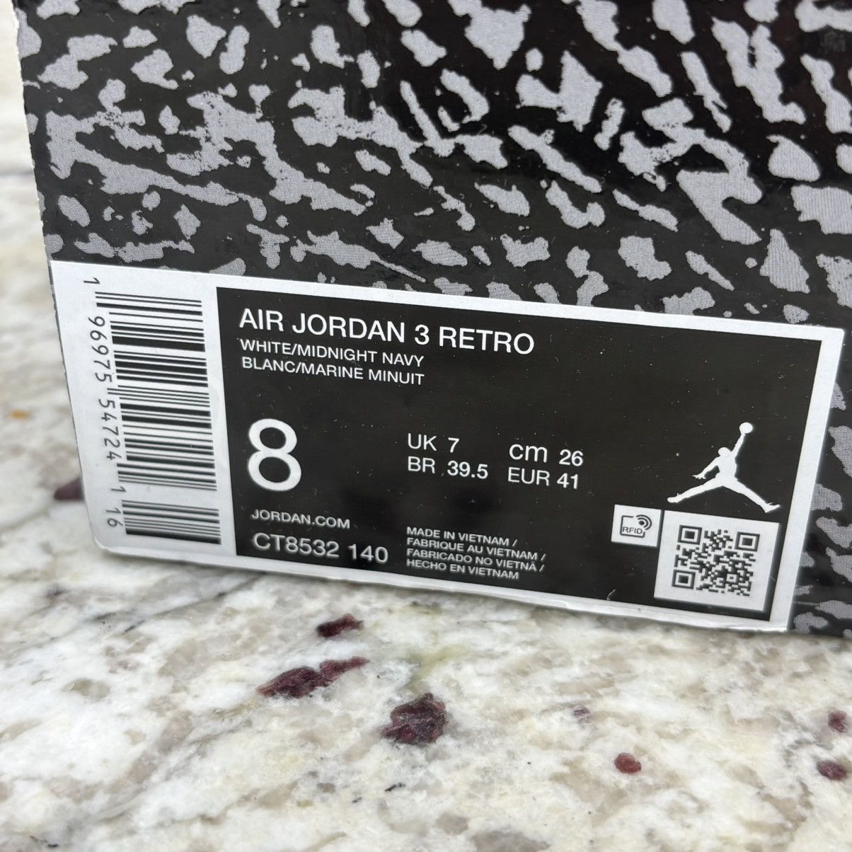 Jordan Brand Size 8-Jordan 3 Retro Midnight Navy Lightly Worn W/Box Size US 8 / EU 41 - 16 Thumbnail