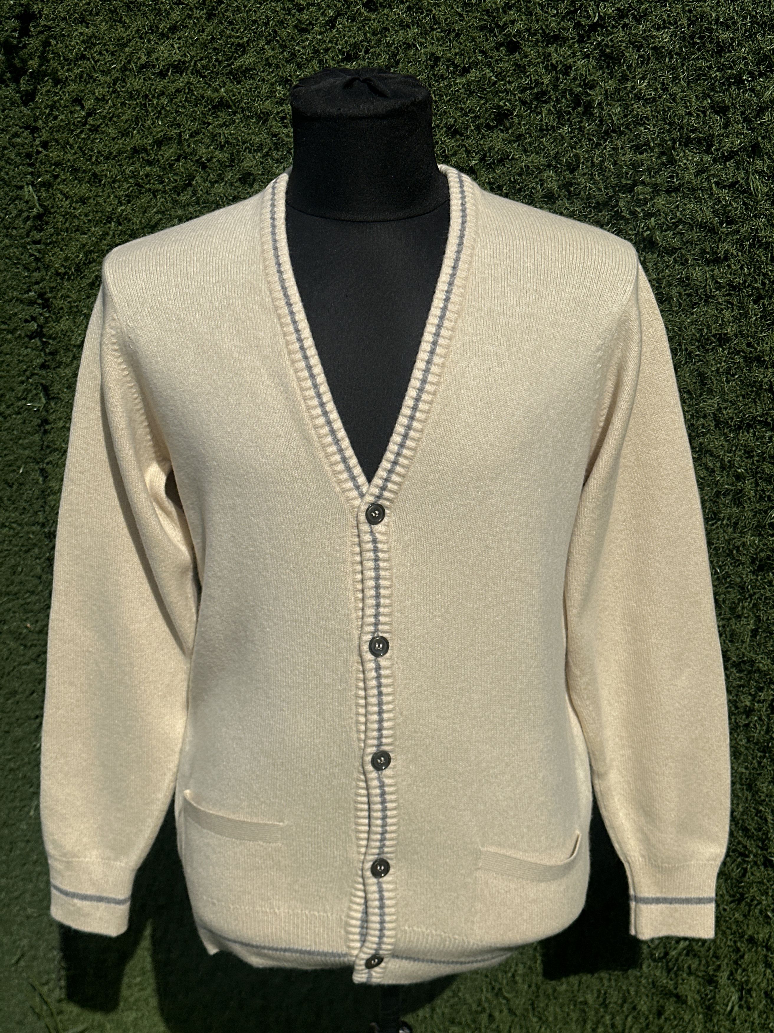 Loro Piana Knit Loro Piana 100% Cashmere Contrast Trim Cardigan 50 IT Size US M / EU 48-50 / 2 - 7 Thumbnail