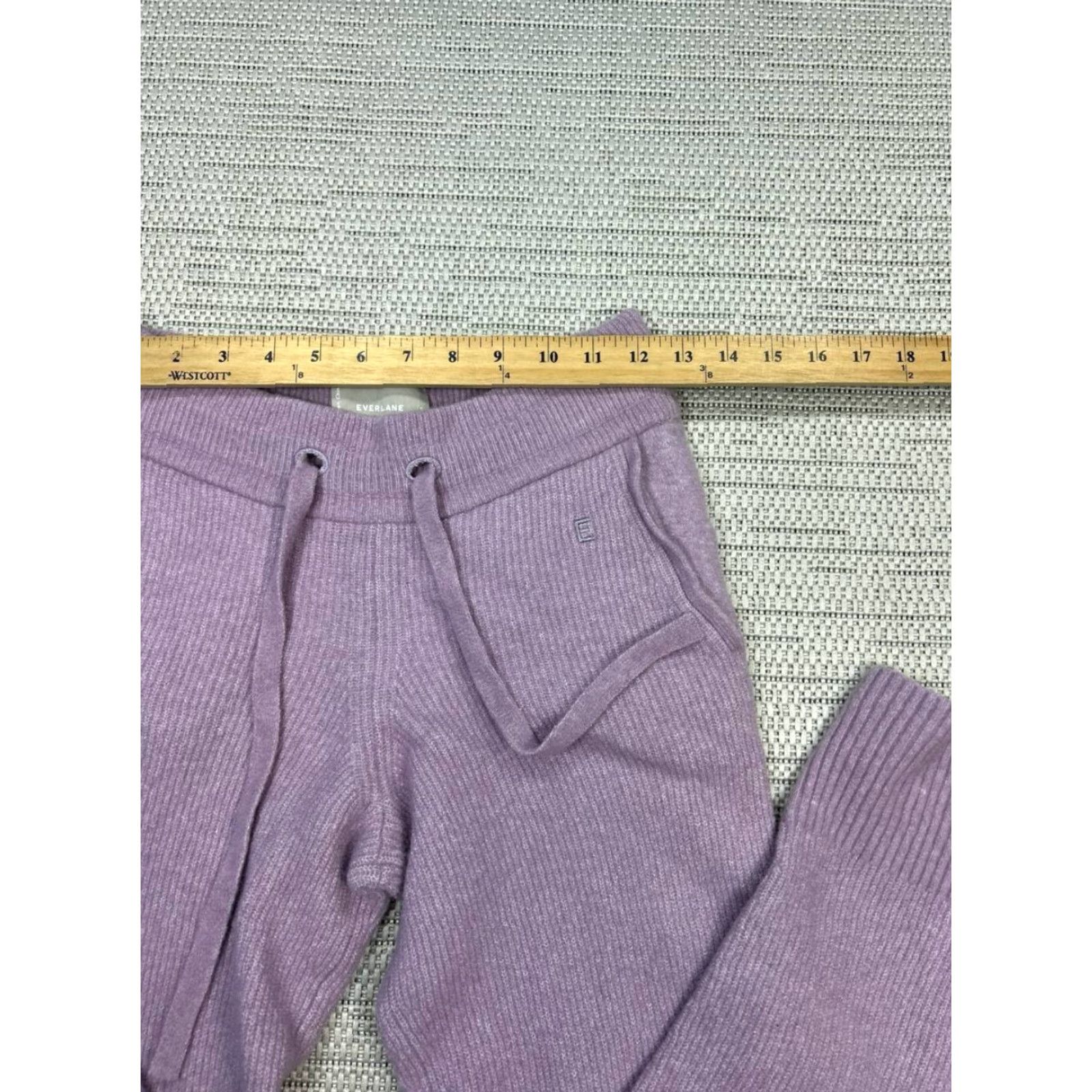 Everlane VINTAGE Everlane The Cozy Sweatpants Womens Small Purple Wool Stretch Mid Rise Straight Size 42" / US 20 - 3 Thumbnail